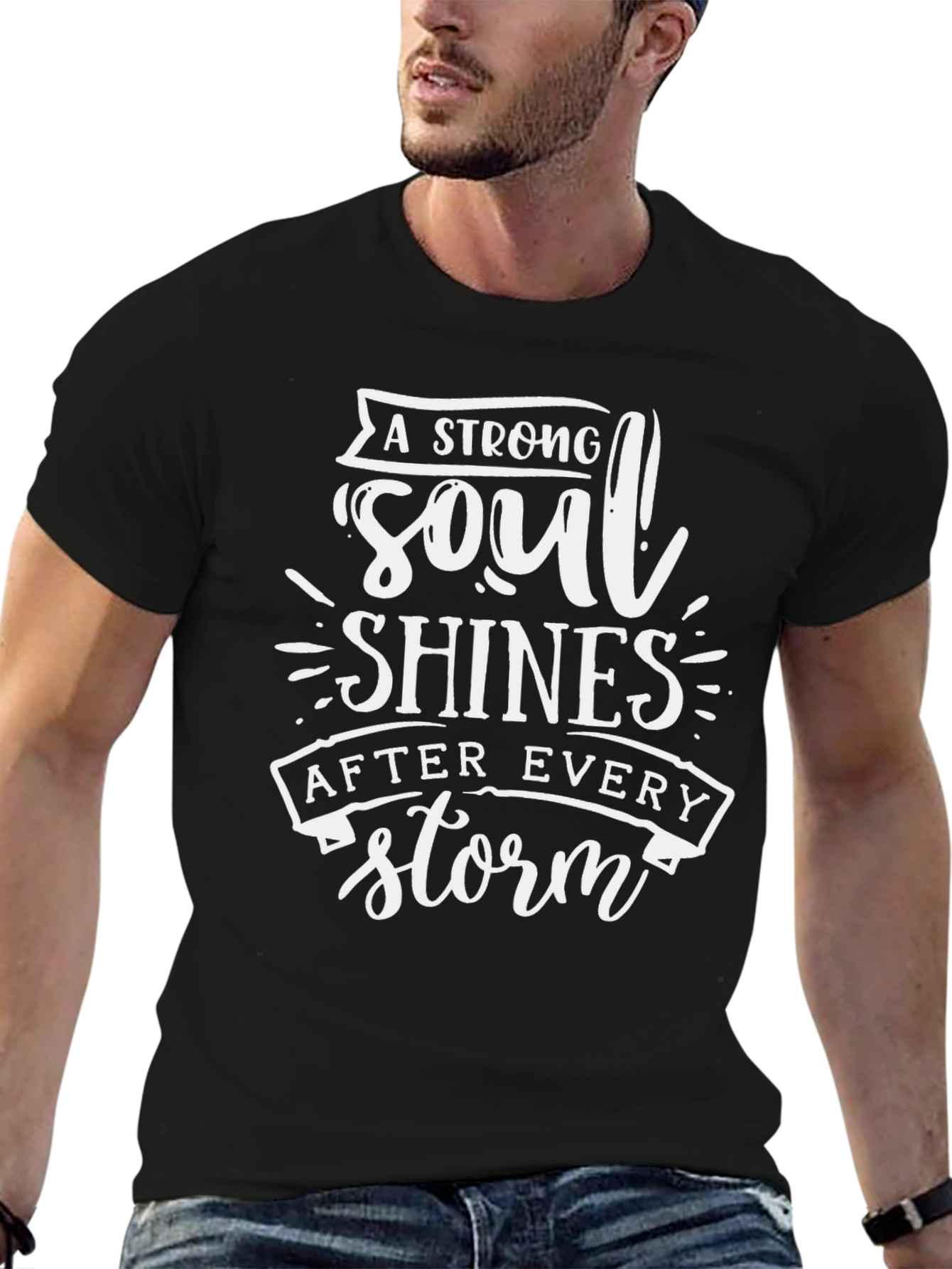 Black Strong Soul T-Shirt - Inspiring Graphic Tee view 6