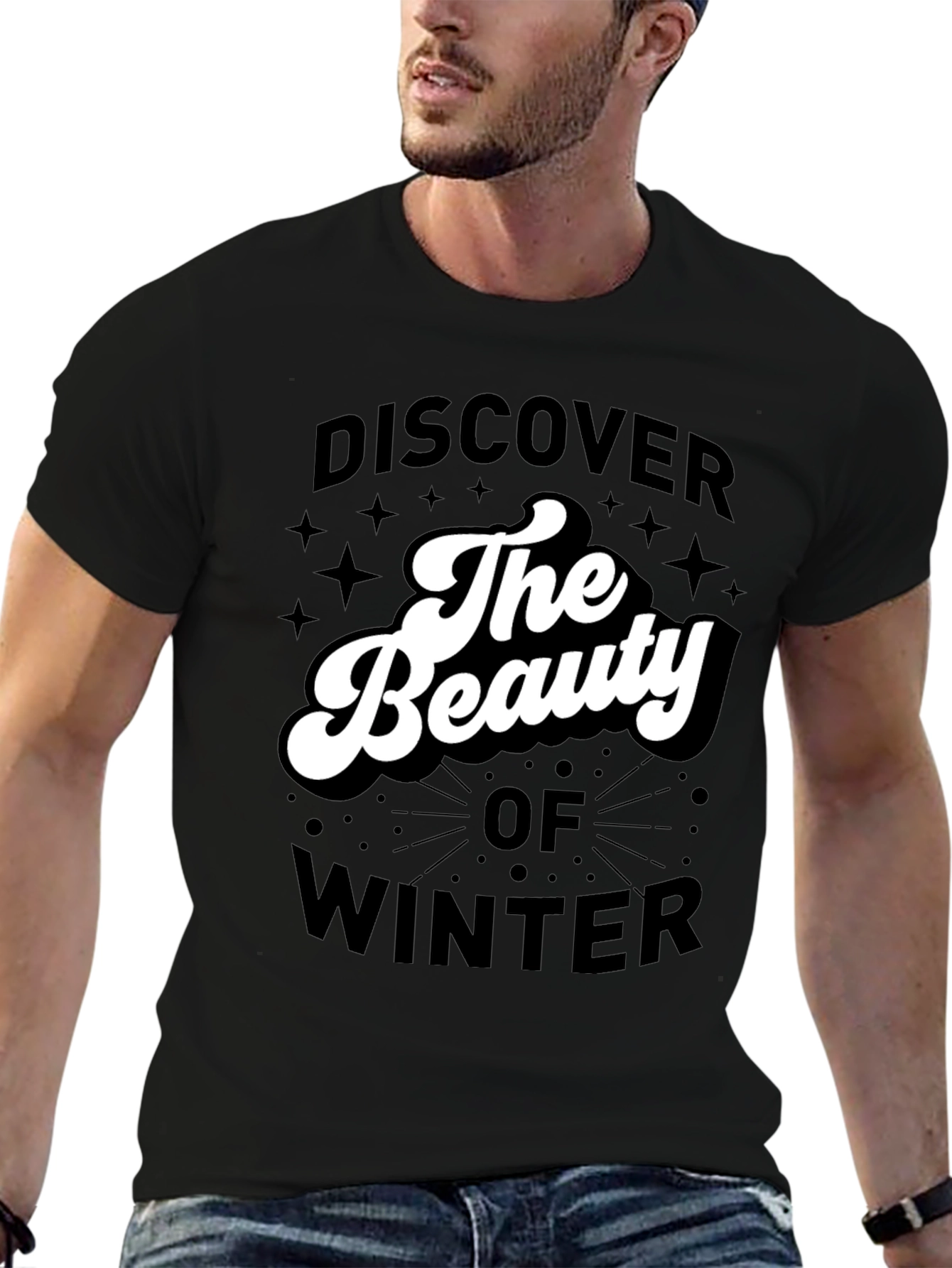 Black Discover The Beauty of Winter Graphic Tee view 6