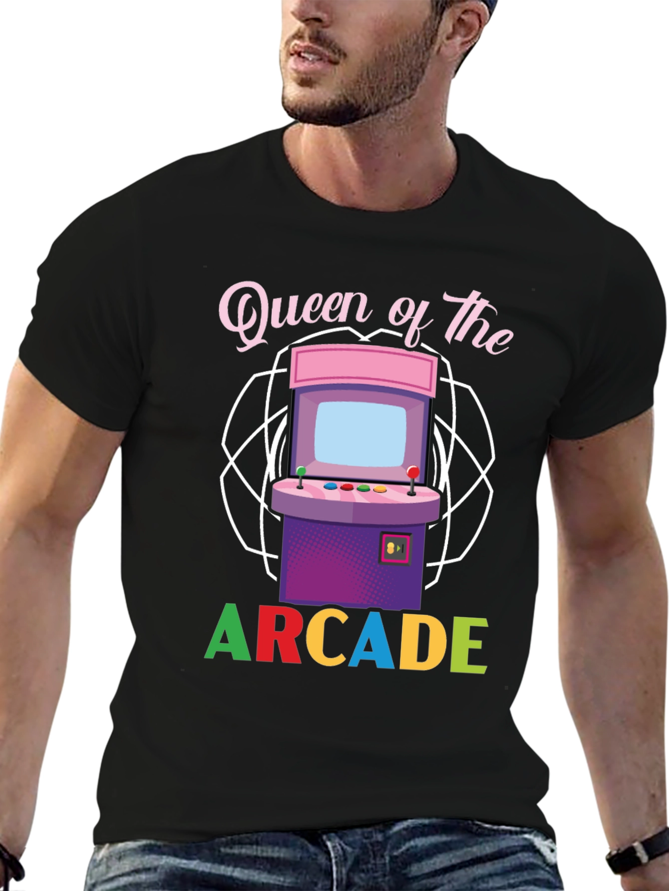 Black Queen of the Arcade T-Shirt view 6
