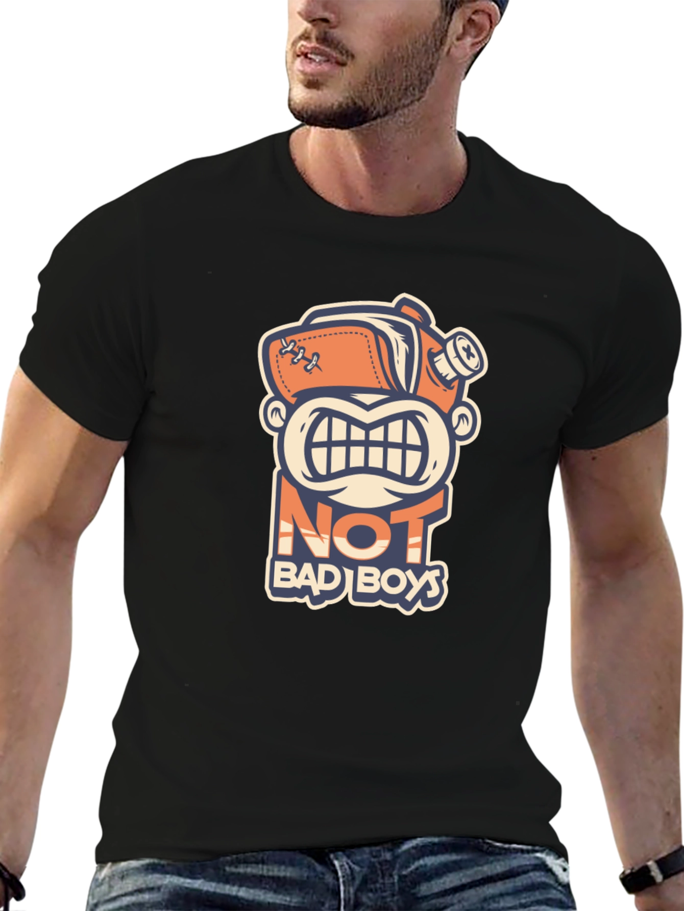 Black Not Bad Boys Graphic T-Shirt - Novelty Tee view 6