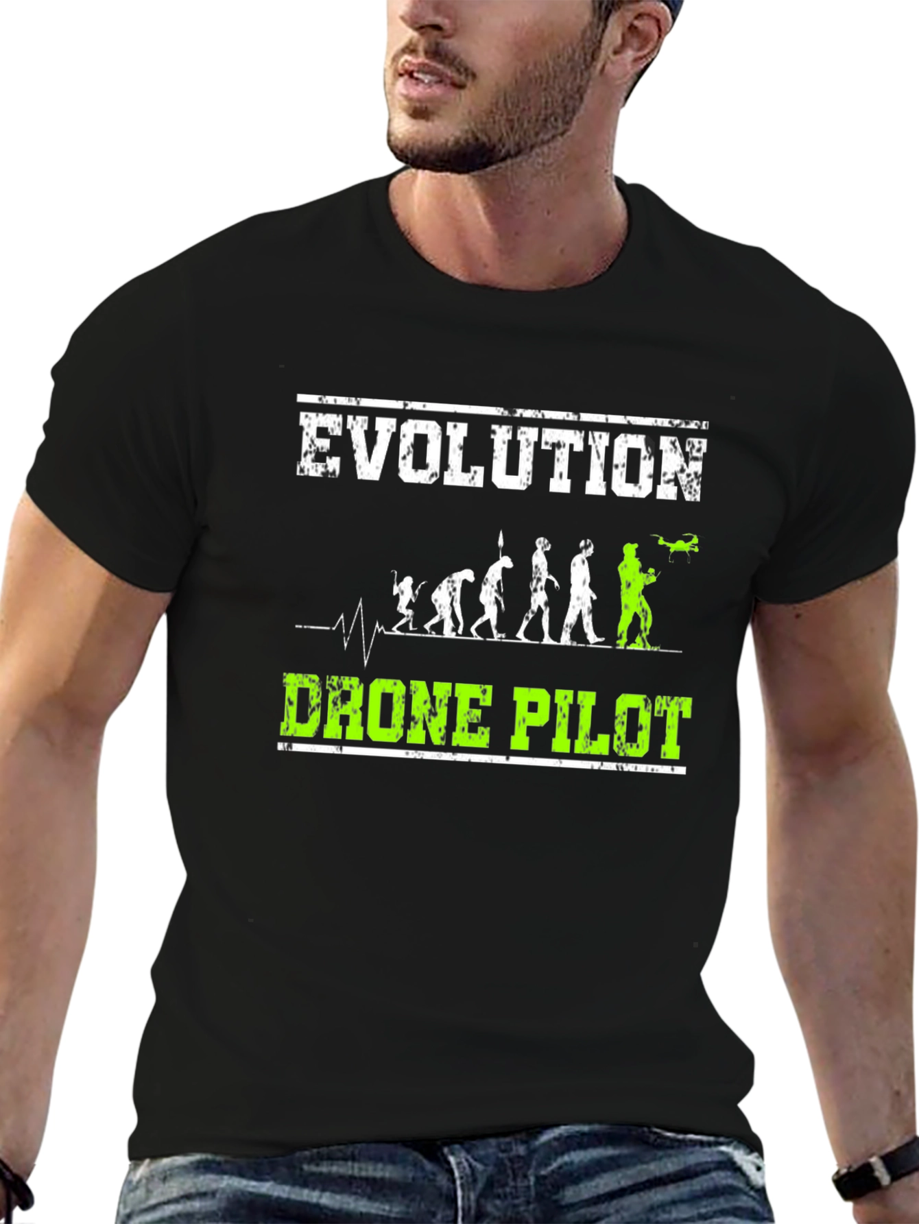 Black Evolution Drone Pilot Black T-Shirt view 6
