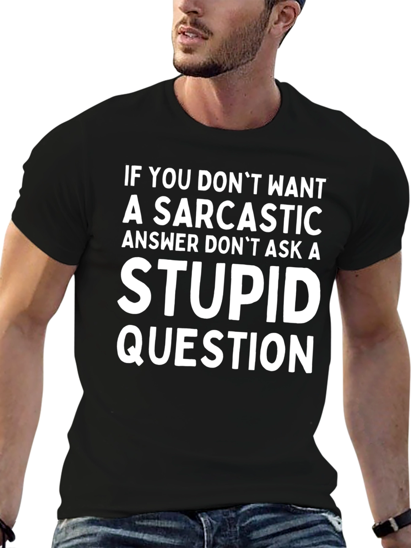 Black Sarcastic Answer T-Shirt view 6