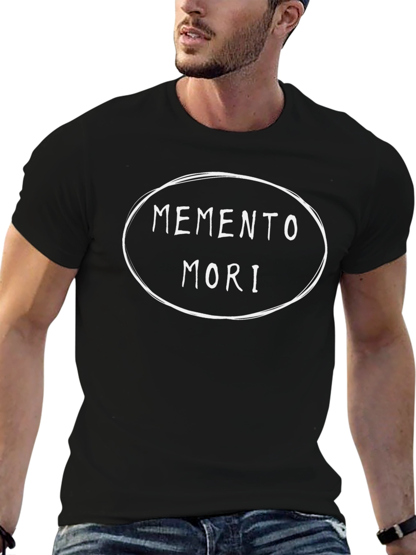 Black Memento Mori Black Graphic Tee - Remember Death view 6