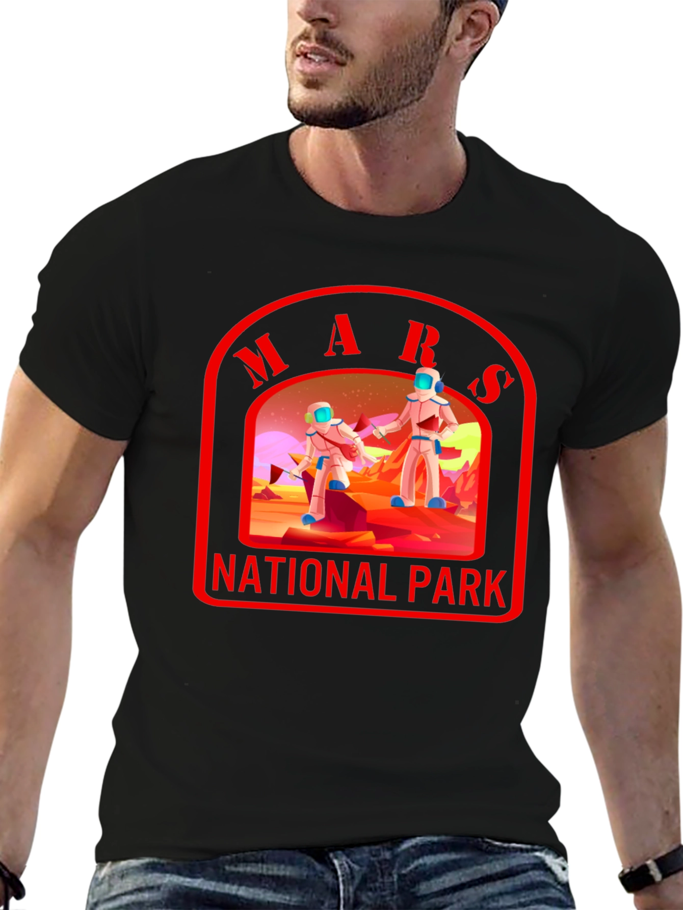 Mars National Park T-Shirt, Space Graphic Tee - 6