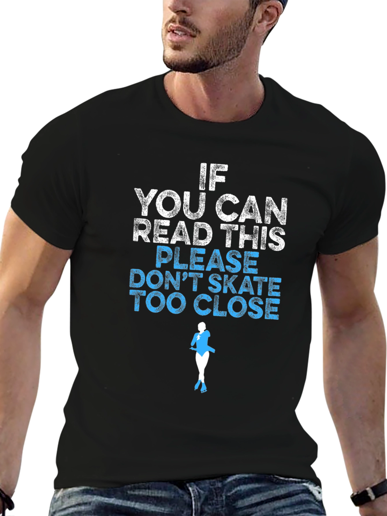 Black Funny Skating T-Shirt: If You Can Read This view 6