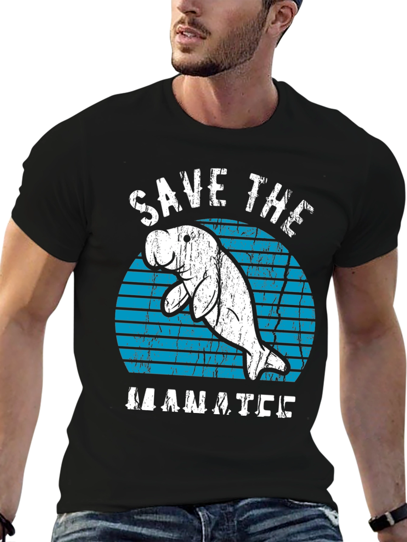 Black Save the Manatee T-Shirt view 6