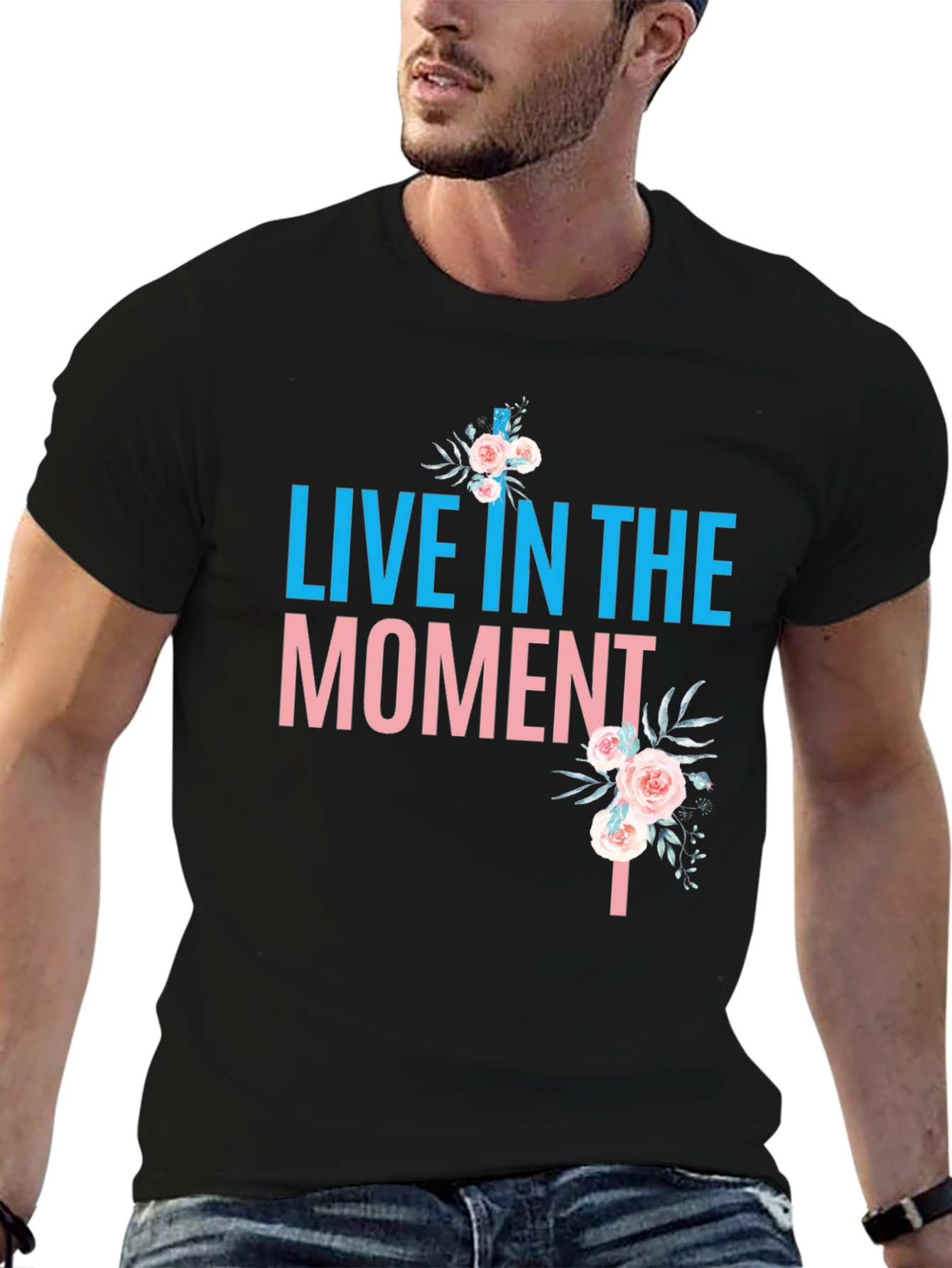 Black Live in the Moment Floral T-Shirt view 6
