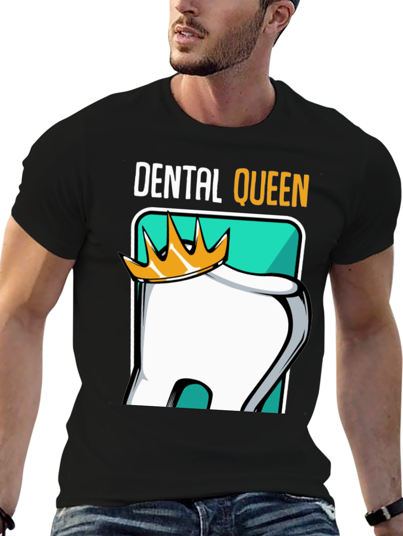 Black Dental Queen T-Shirt - Dentist Humor Tee view 6