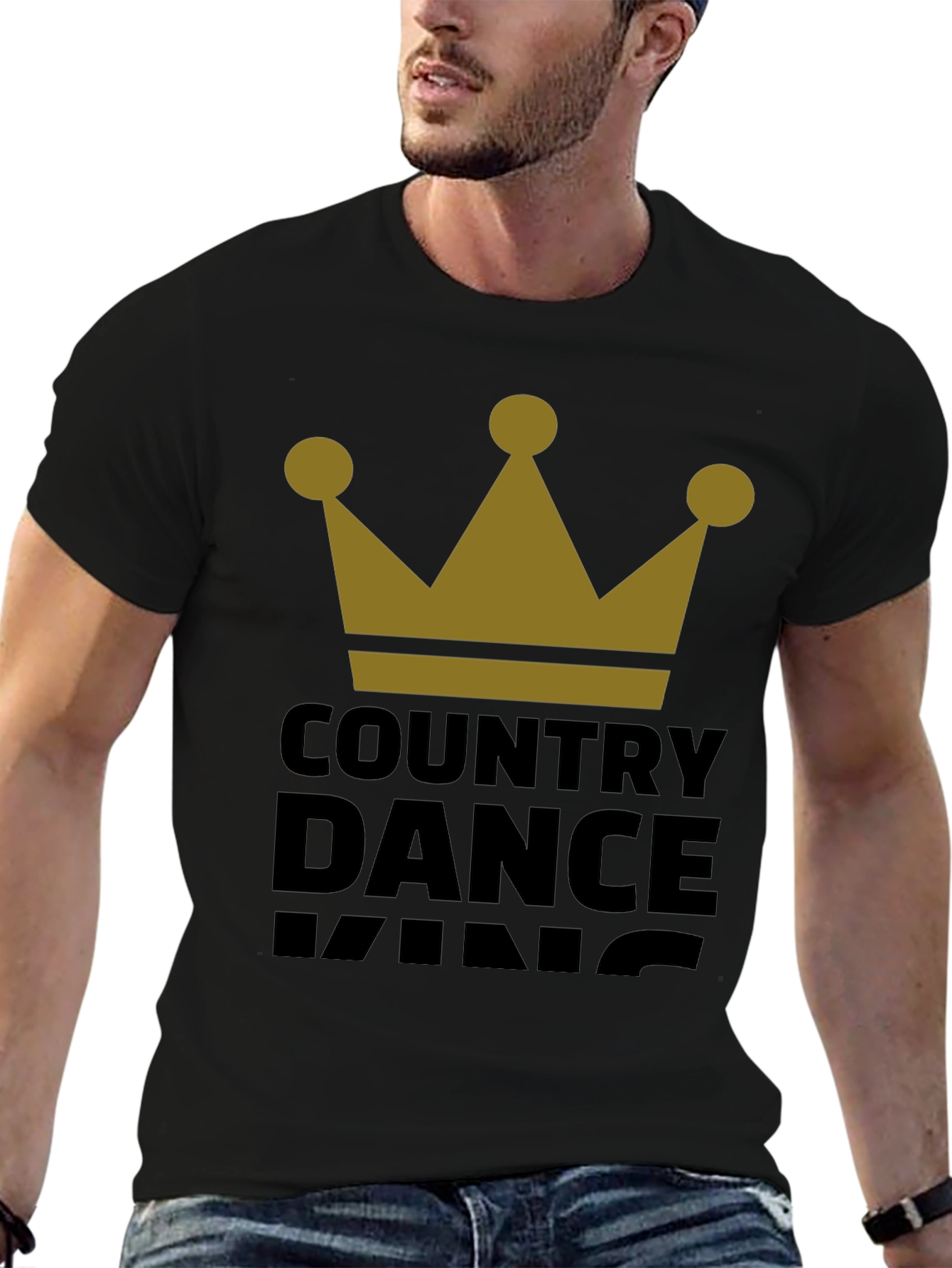 Black Country Dance King T-Shirt - Black view 6