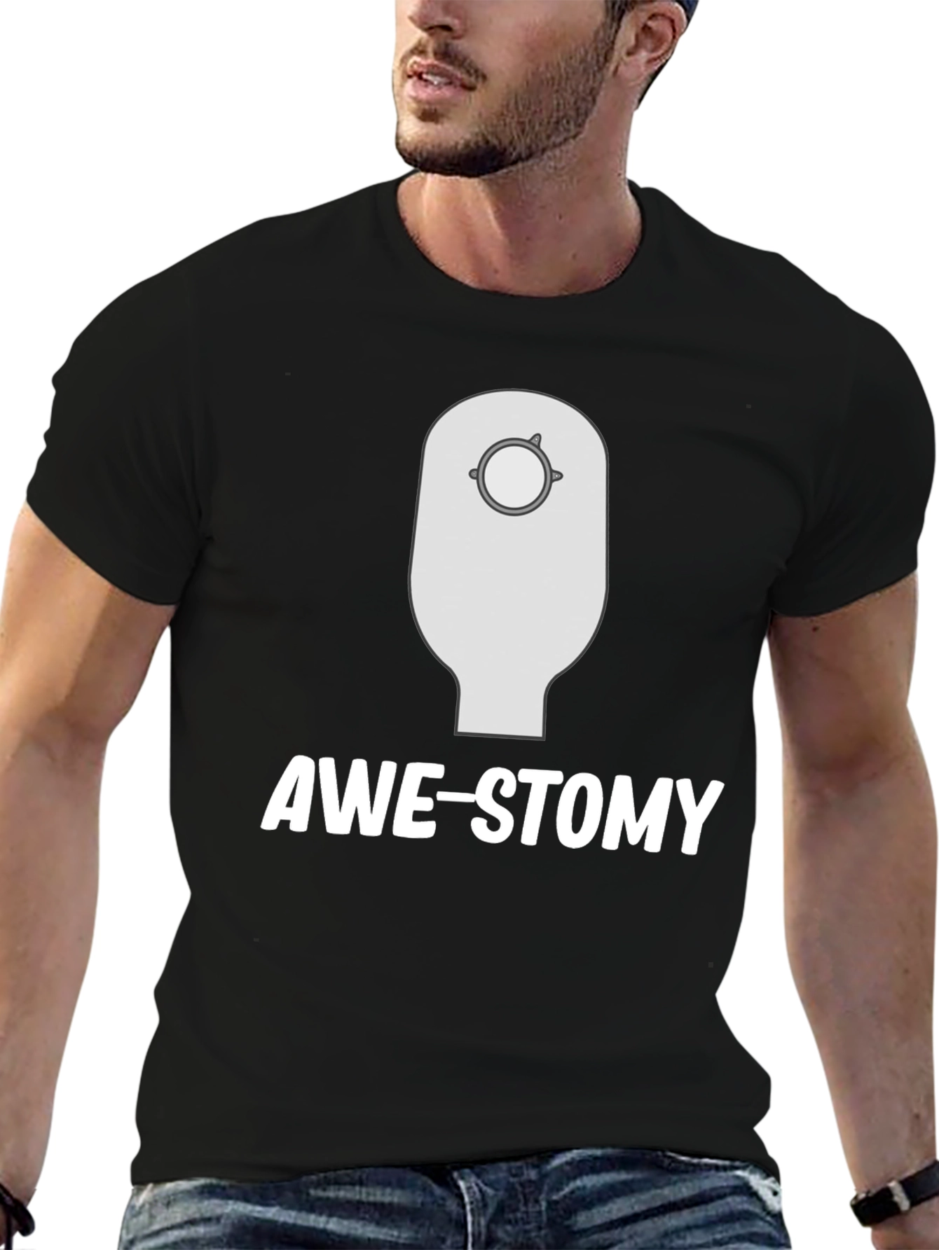Black Awe-Stomy Novelty T-Shirt - Black view 6