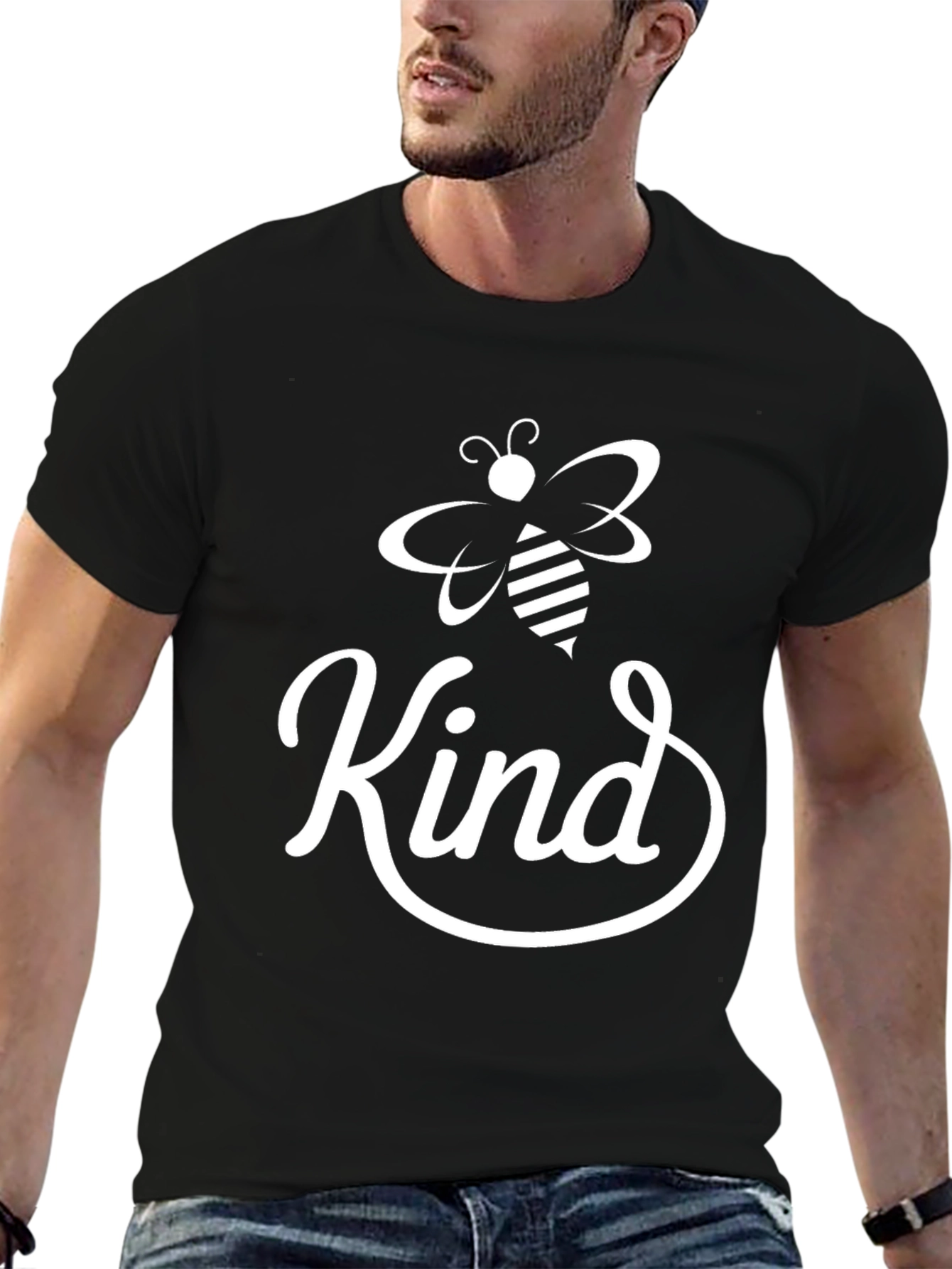 Black Be Kind Bee T-Shirt - Black Graphic Tee view 6