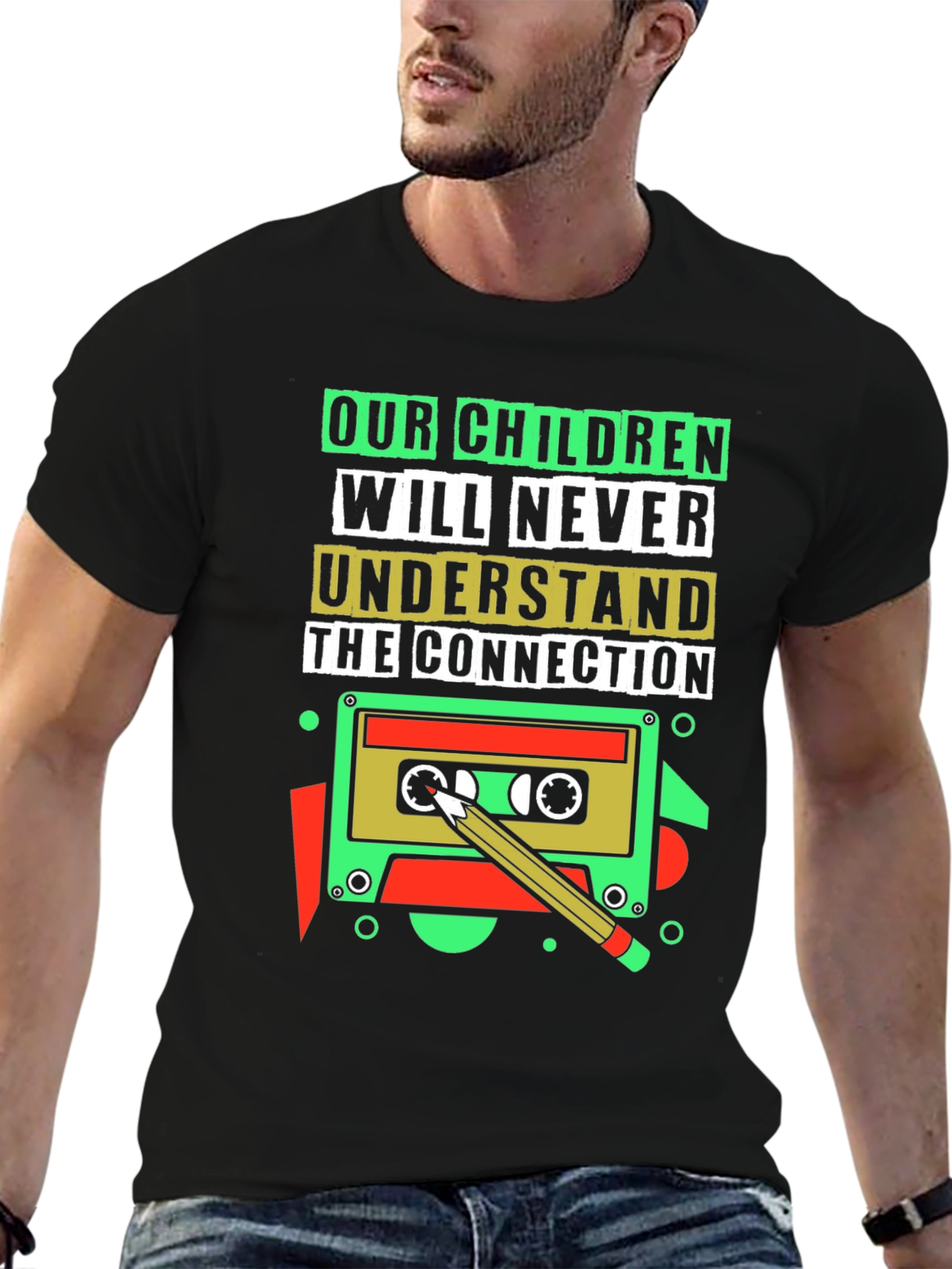 Black Retro Cassette Tape T-Shirt - 80s/90s Throwback view 6