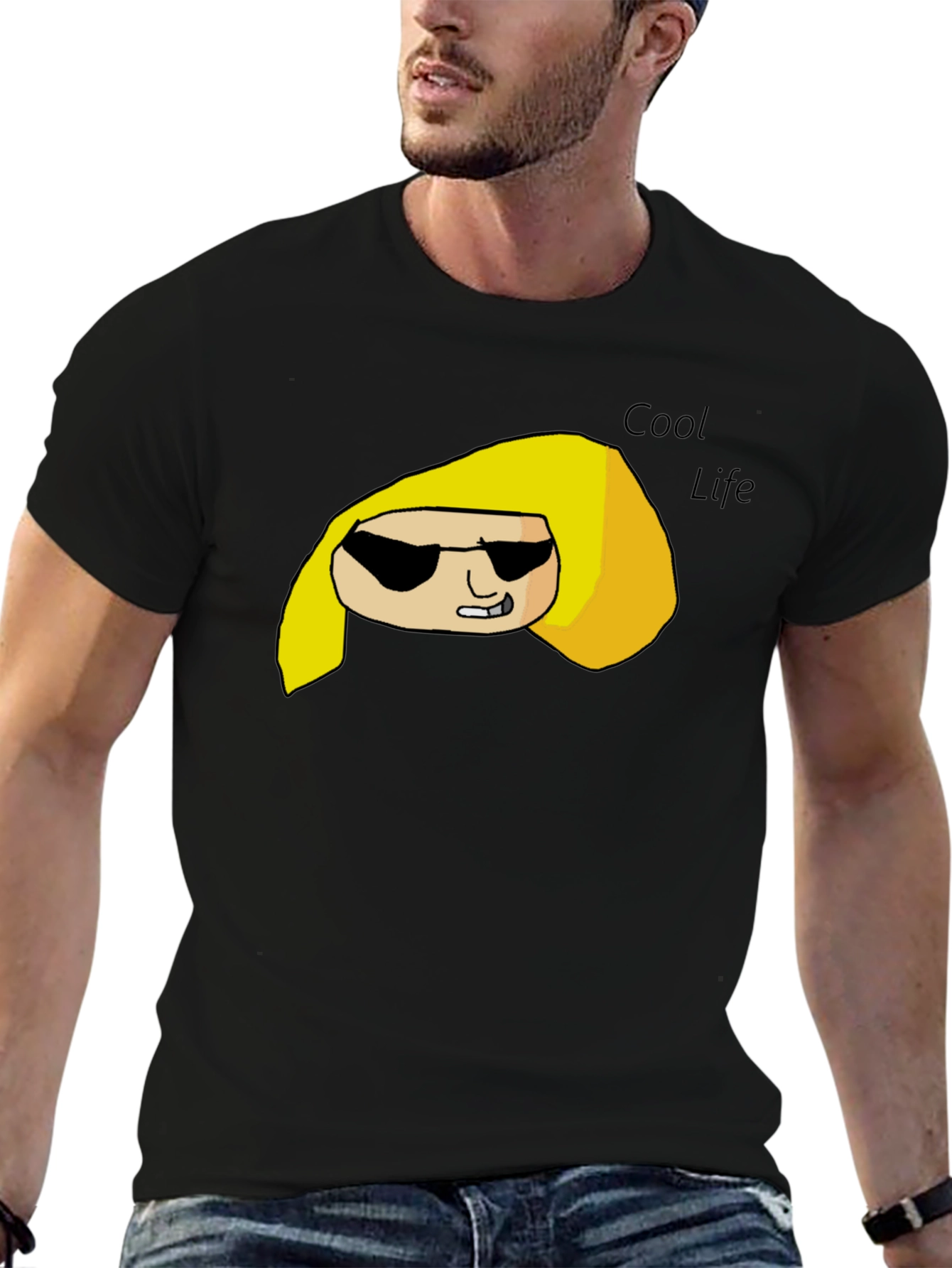 Black Cool Life Graphic Tee view 6