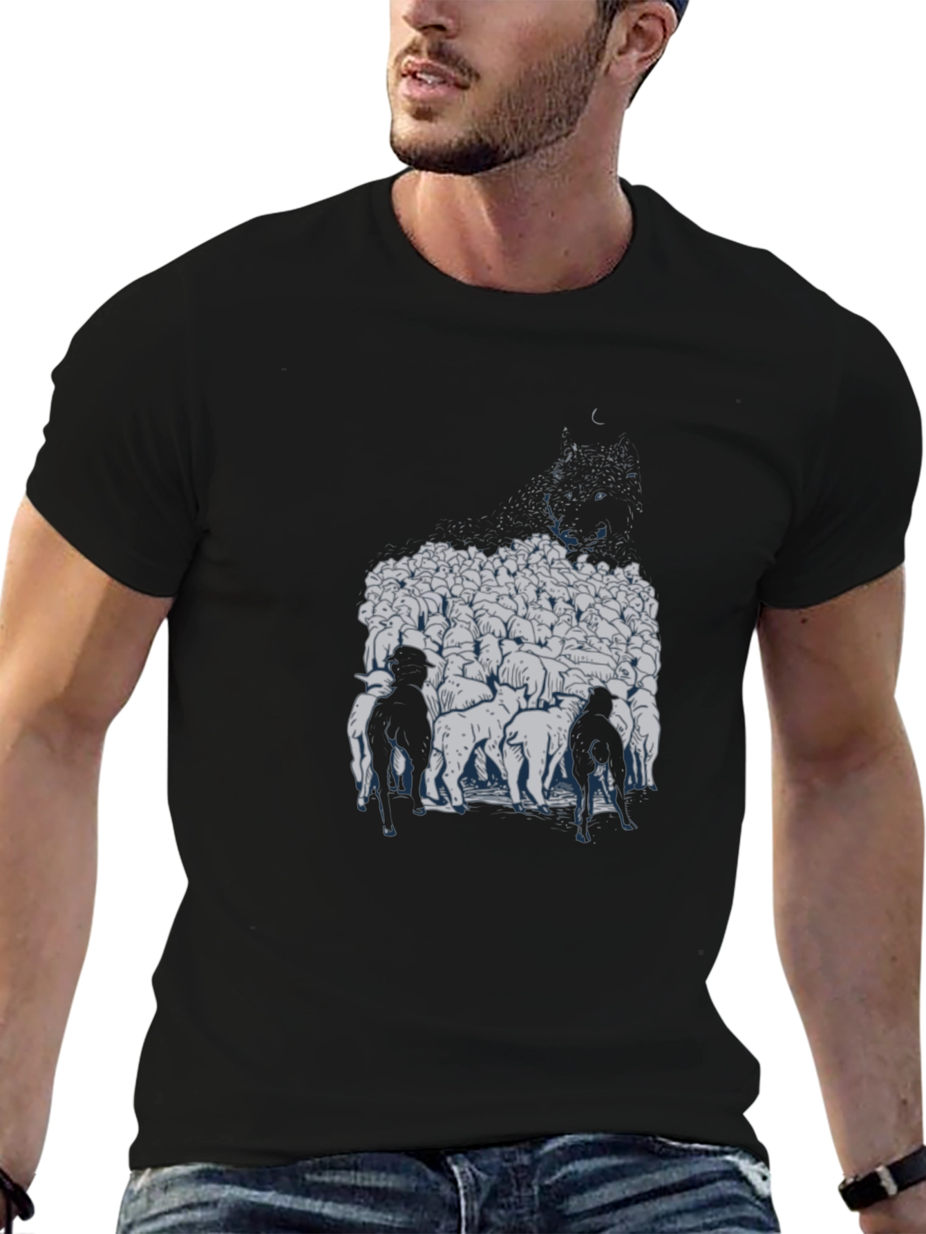 Black Herd Mentality Black Graphic Tee view 6
