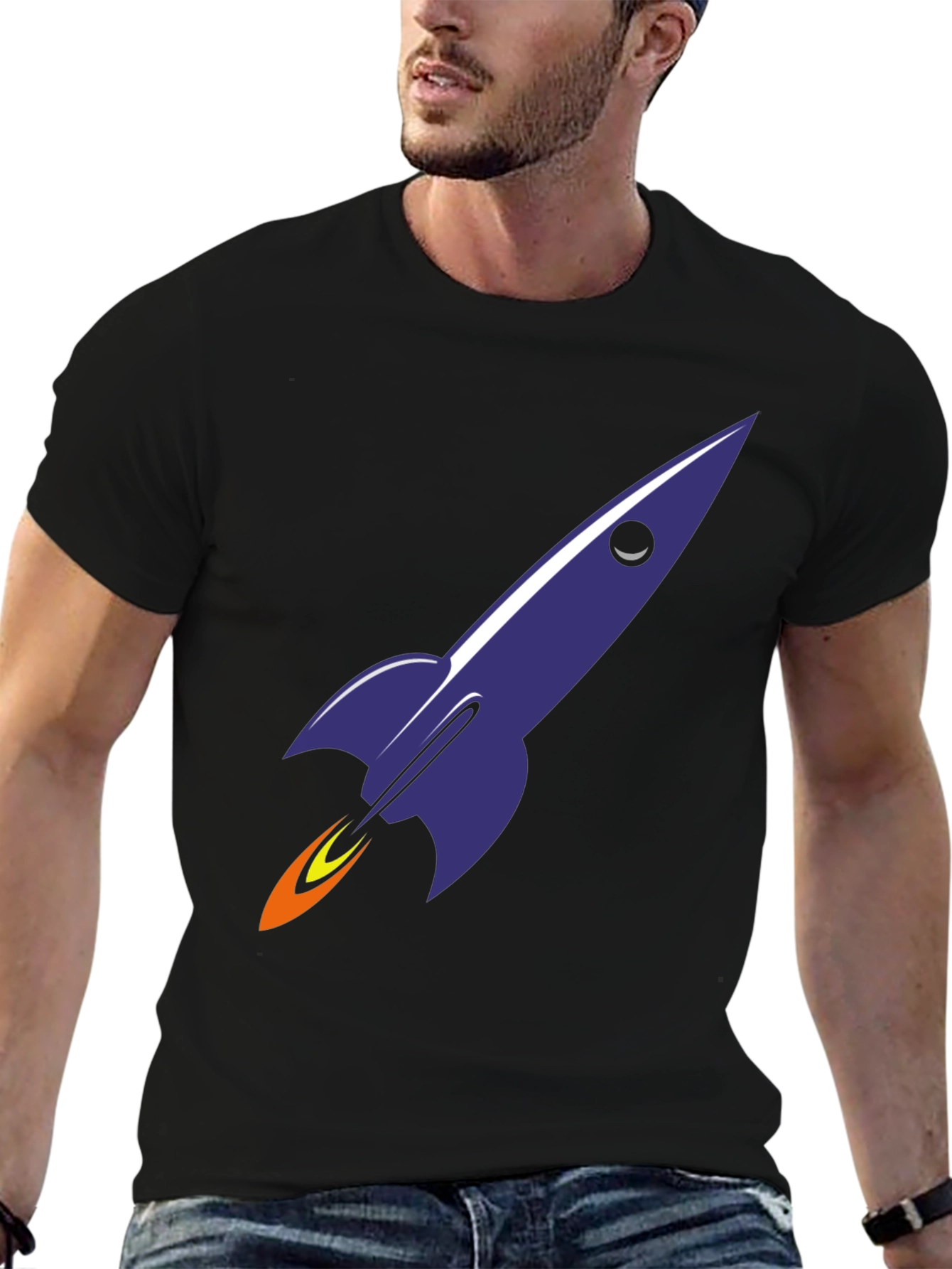Black Rocket Graphic Tee - Blast Off in Style view 6