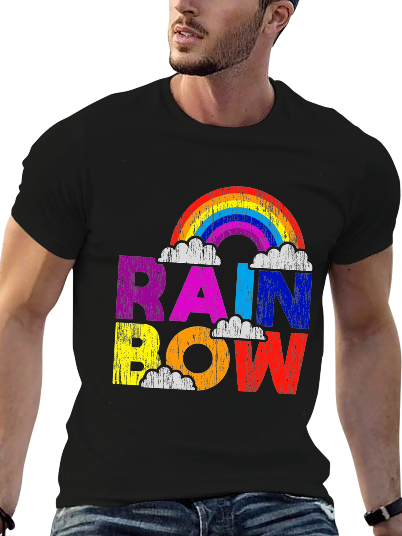 Black Rainbow Graphic Tee - Colorful Pride T-Shirt view 6