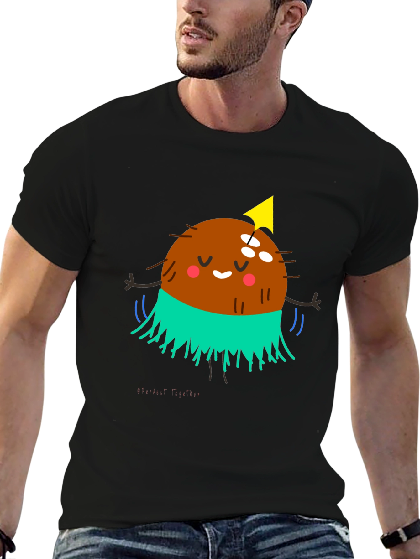 Black Coconut Party T-Shirt - Funky Graphic Tee view 6