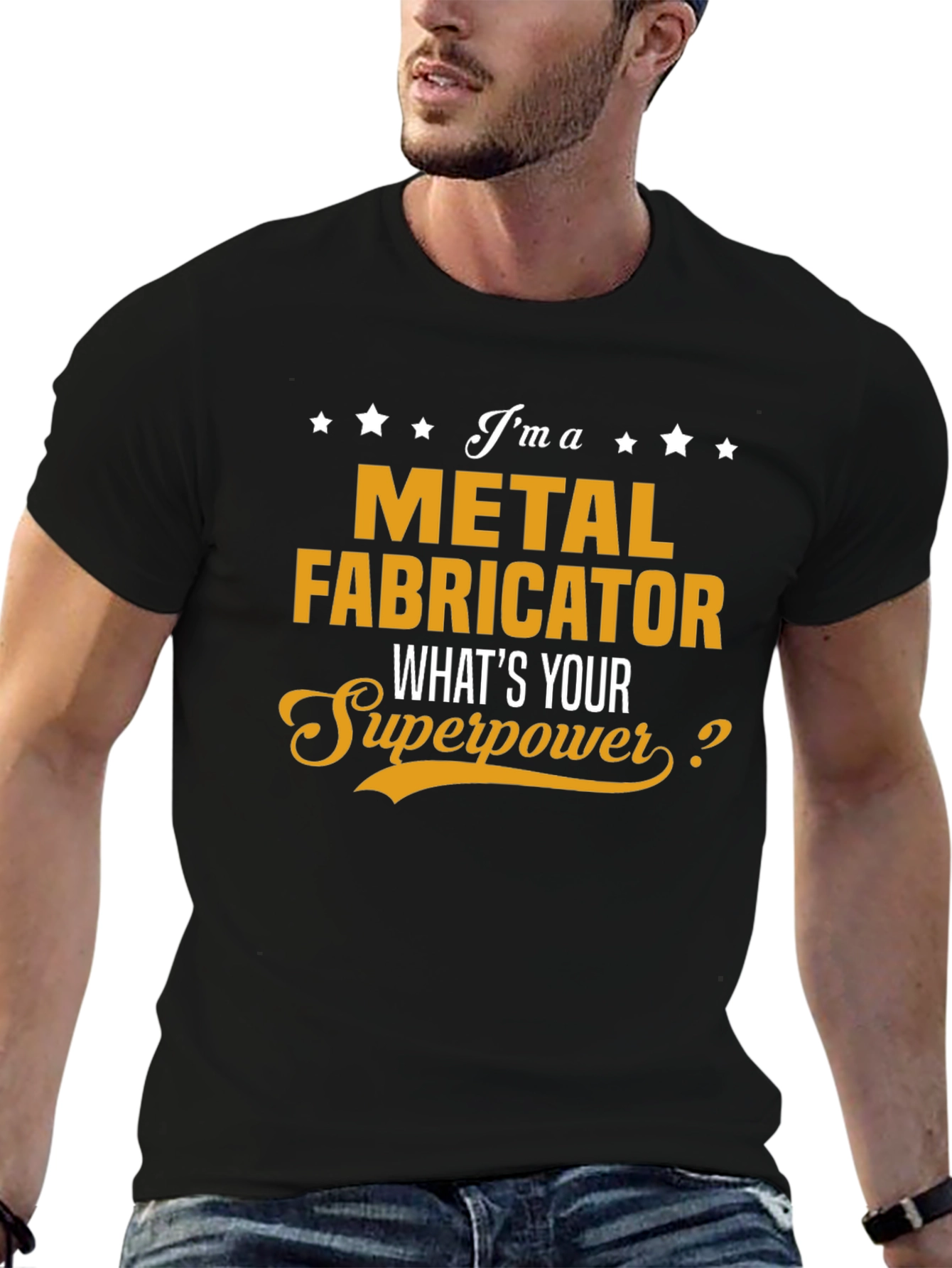 Black Metal Fabricator Superpower T-Shirt view 6