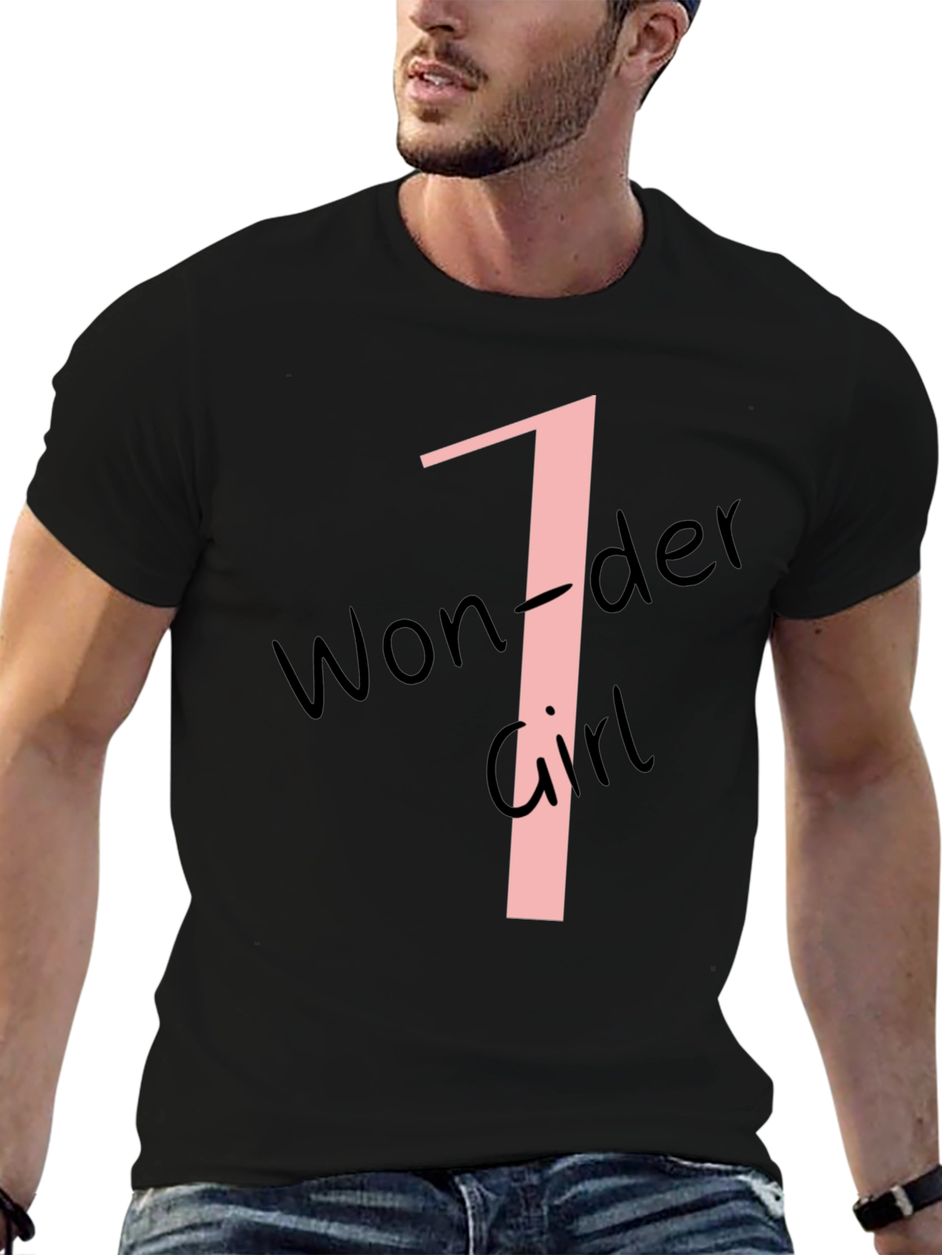 Black Wonder Girl Number One Black T-Shirt view 6