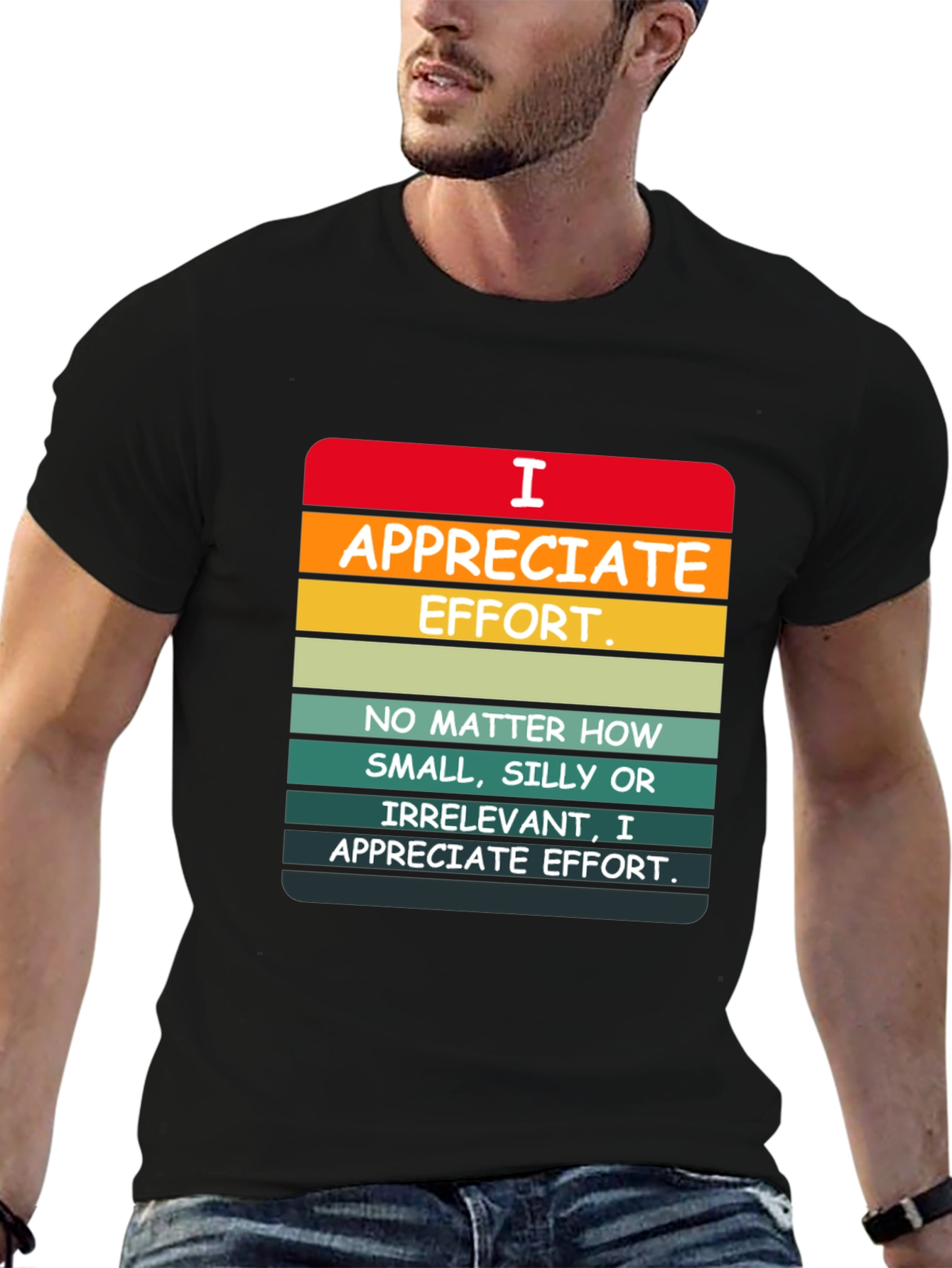 Black I Appreciate Effort Graphic Tee view 6