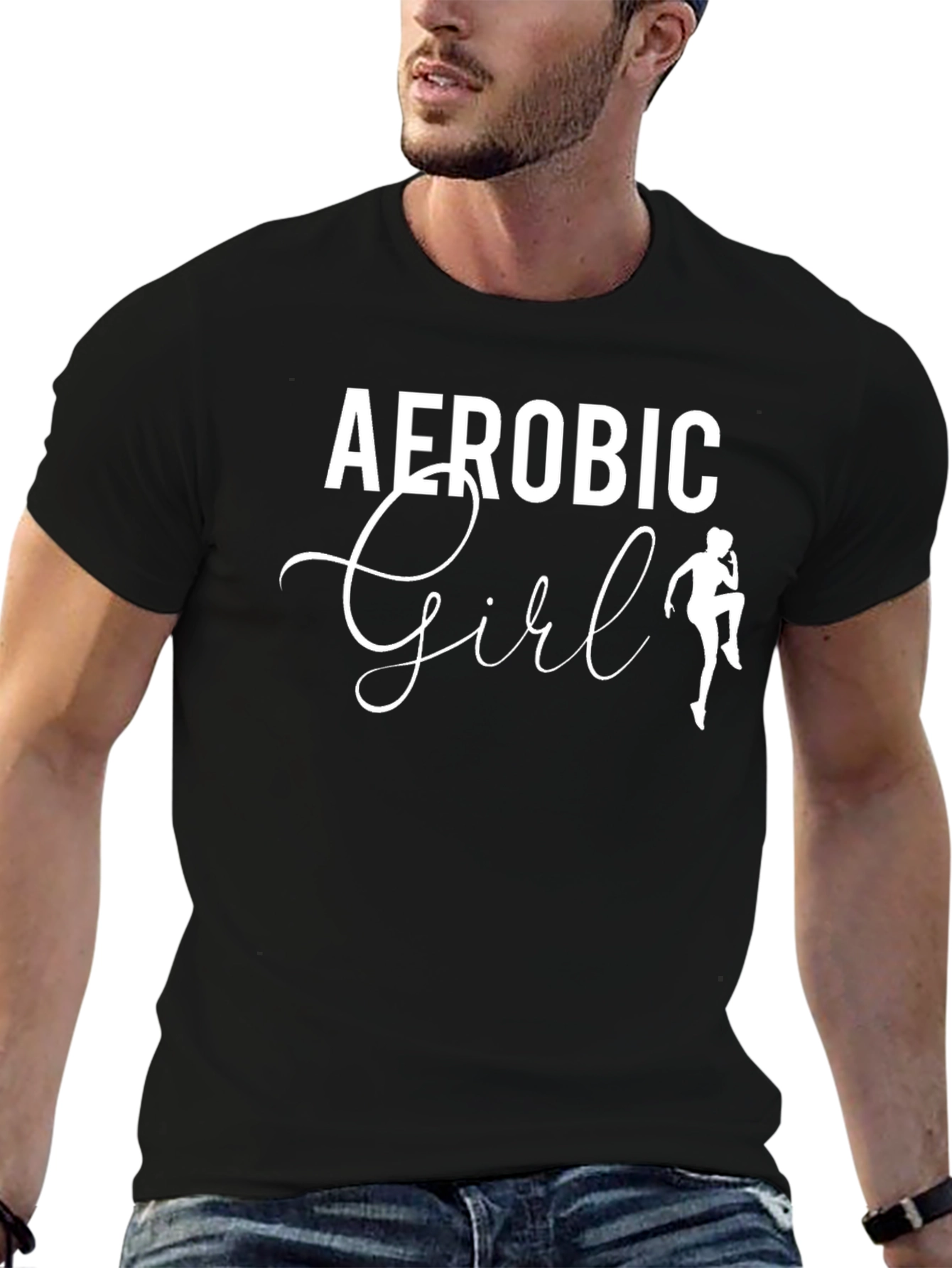 Black Aerobic Girl Black T-Shirt - Workout Fashion view 6