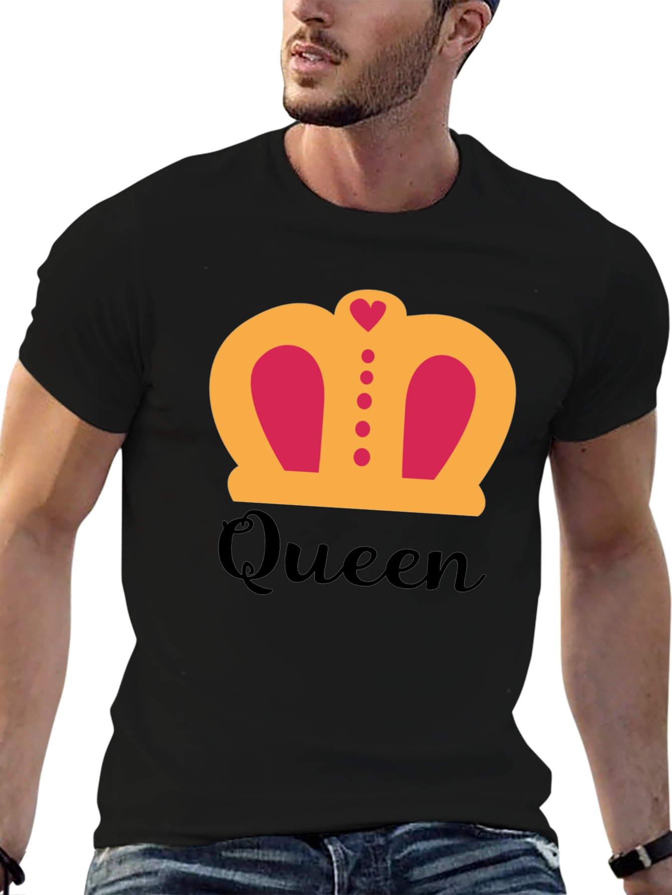 Black Queen Crown Graphic T-Shirt - Black view 6