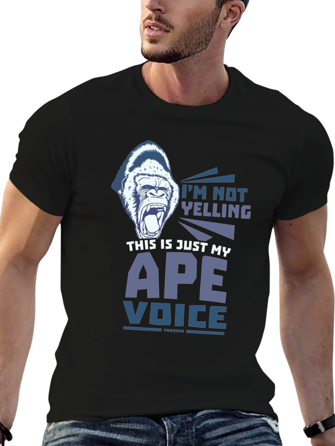 Black Ape Voice Men's Black T-Shirt view 6