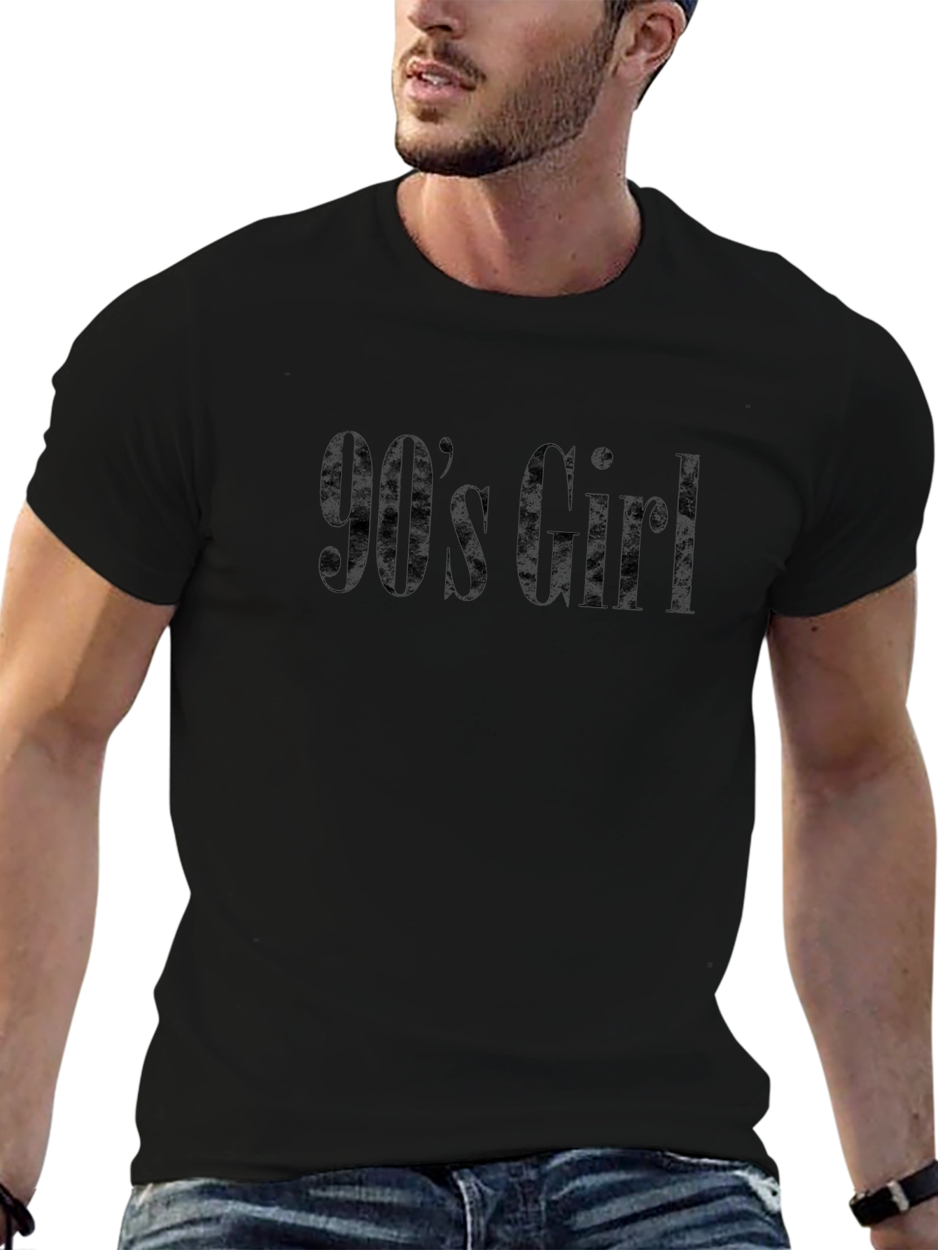 Black 90's Girl Black Graphic Tee view 6