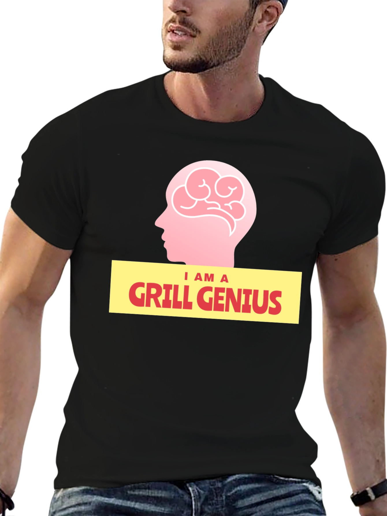 Black Grill Genius Graphic T-Shirt - BBQ Master Apparel view 6