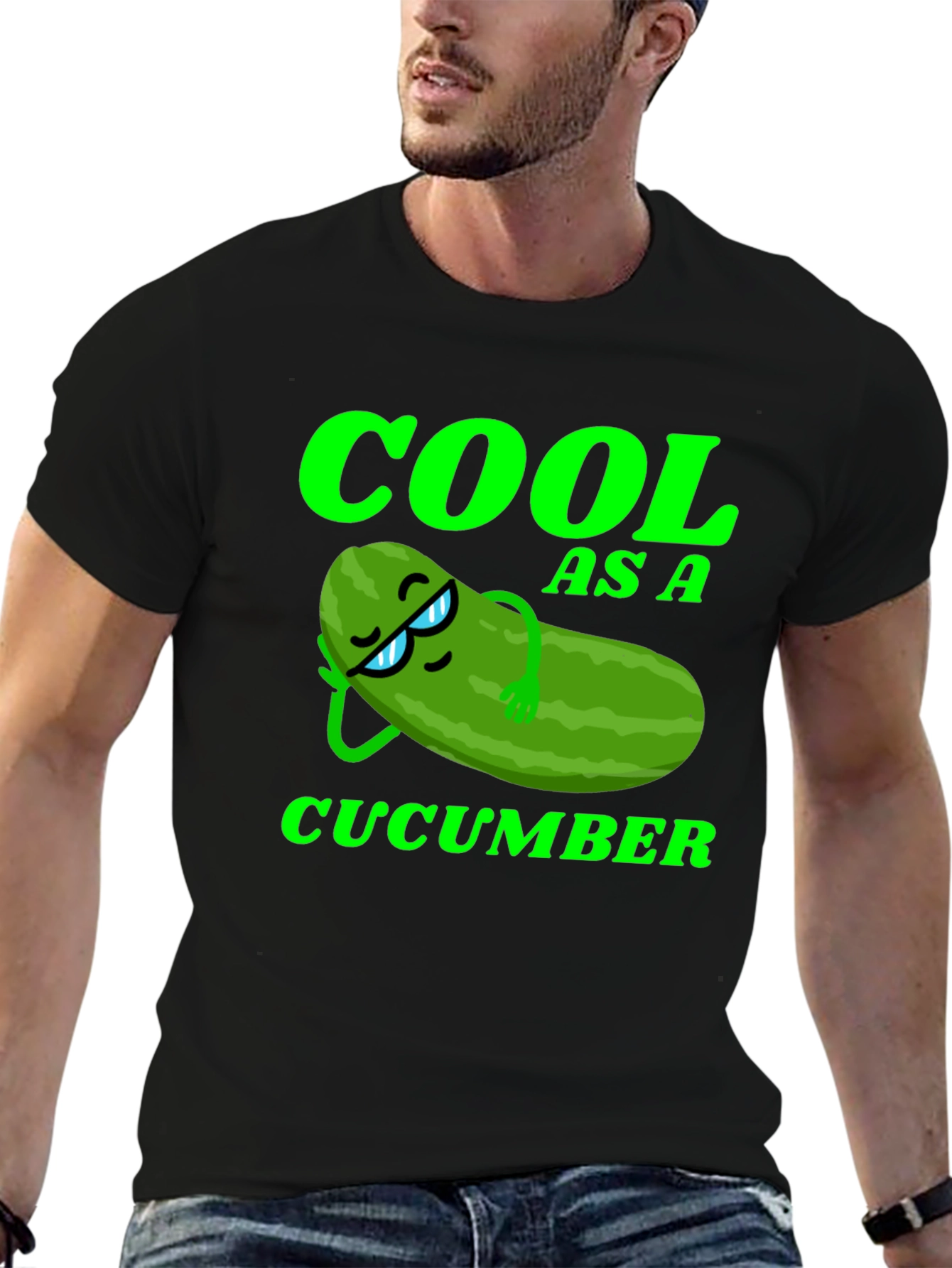 Black Cool As A Cucumber Graphic Tee - Relaxed Style view 6