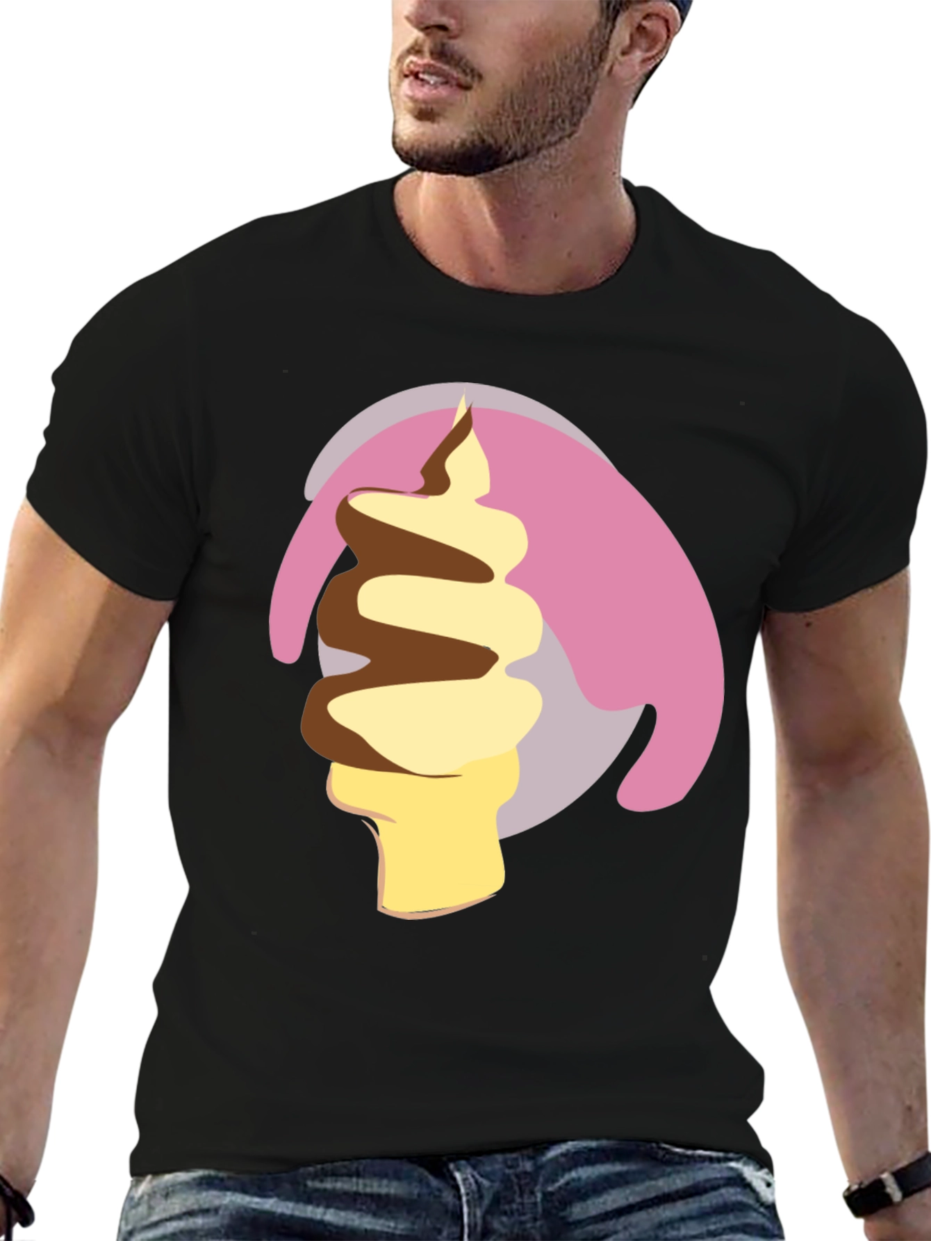 Black Ice Cream Swirl Graphic Tee view 6