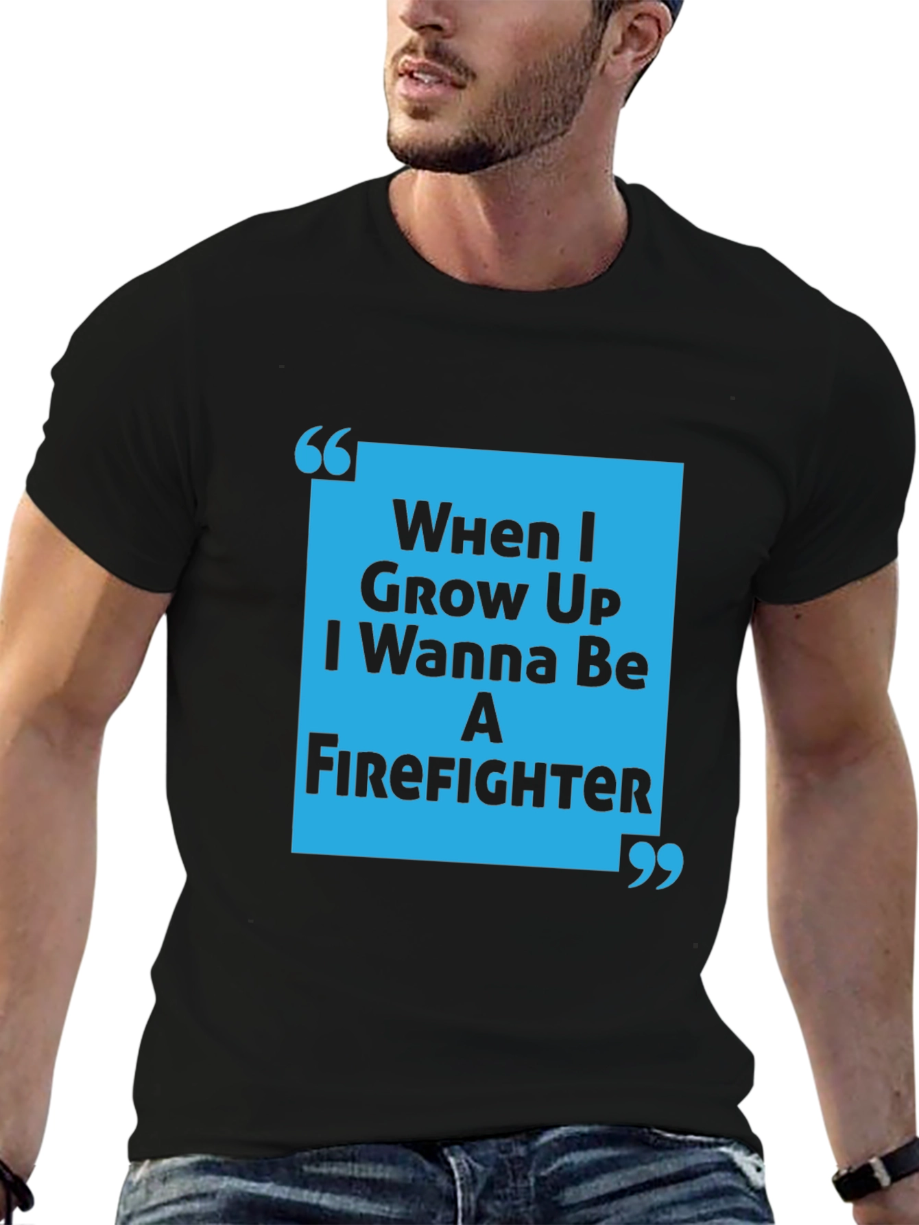 Black Firefighter Aspirations T-Shirt - "When I Grow Up" view 6