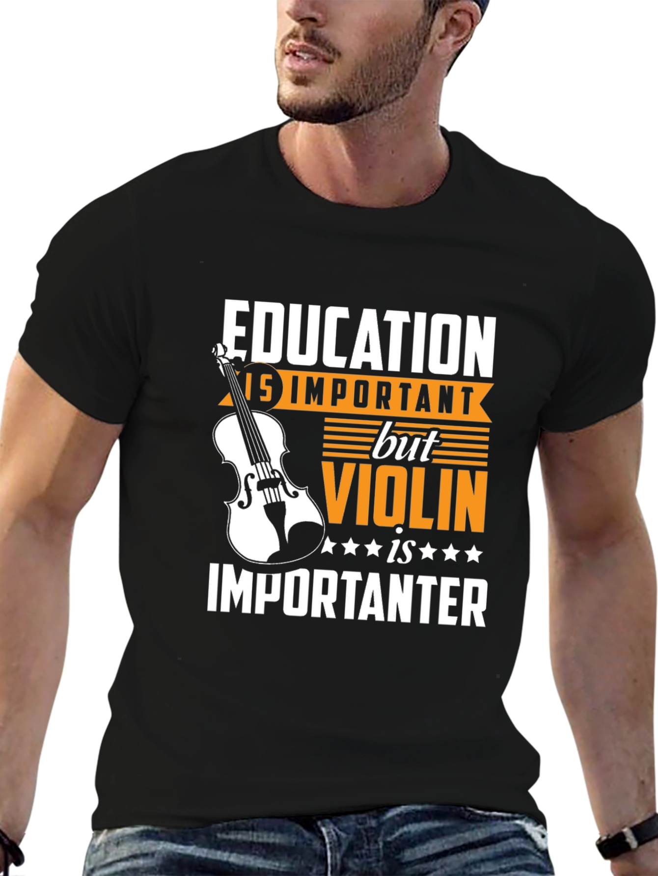 Black Education Violin is Importanter T-Shirt view 6