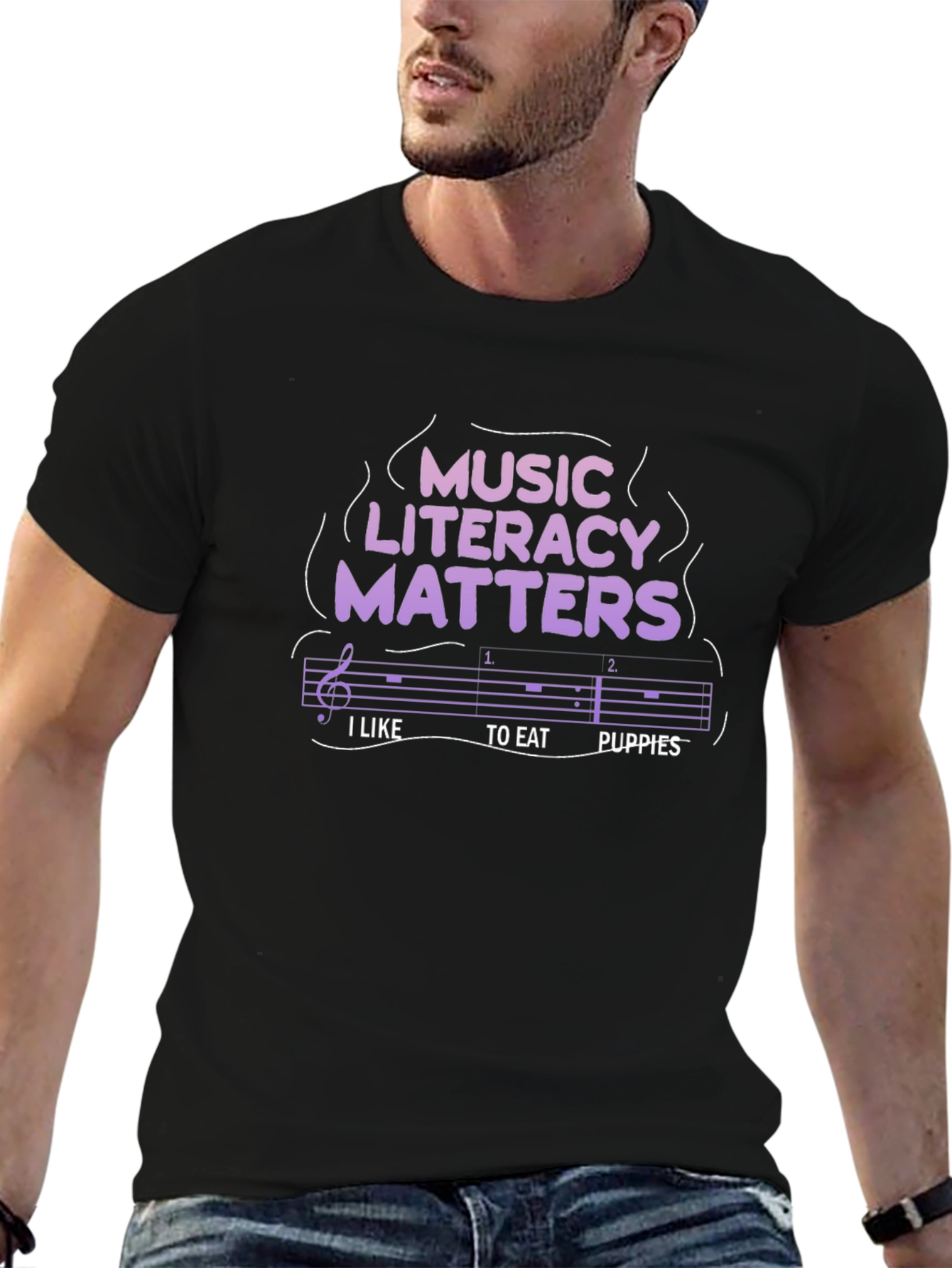 Black Music Literacy Matters Graphic Tee view 6