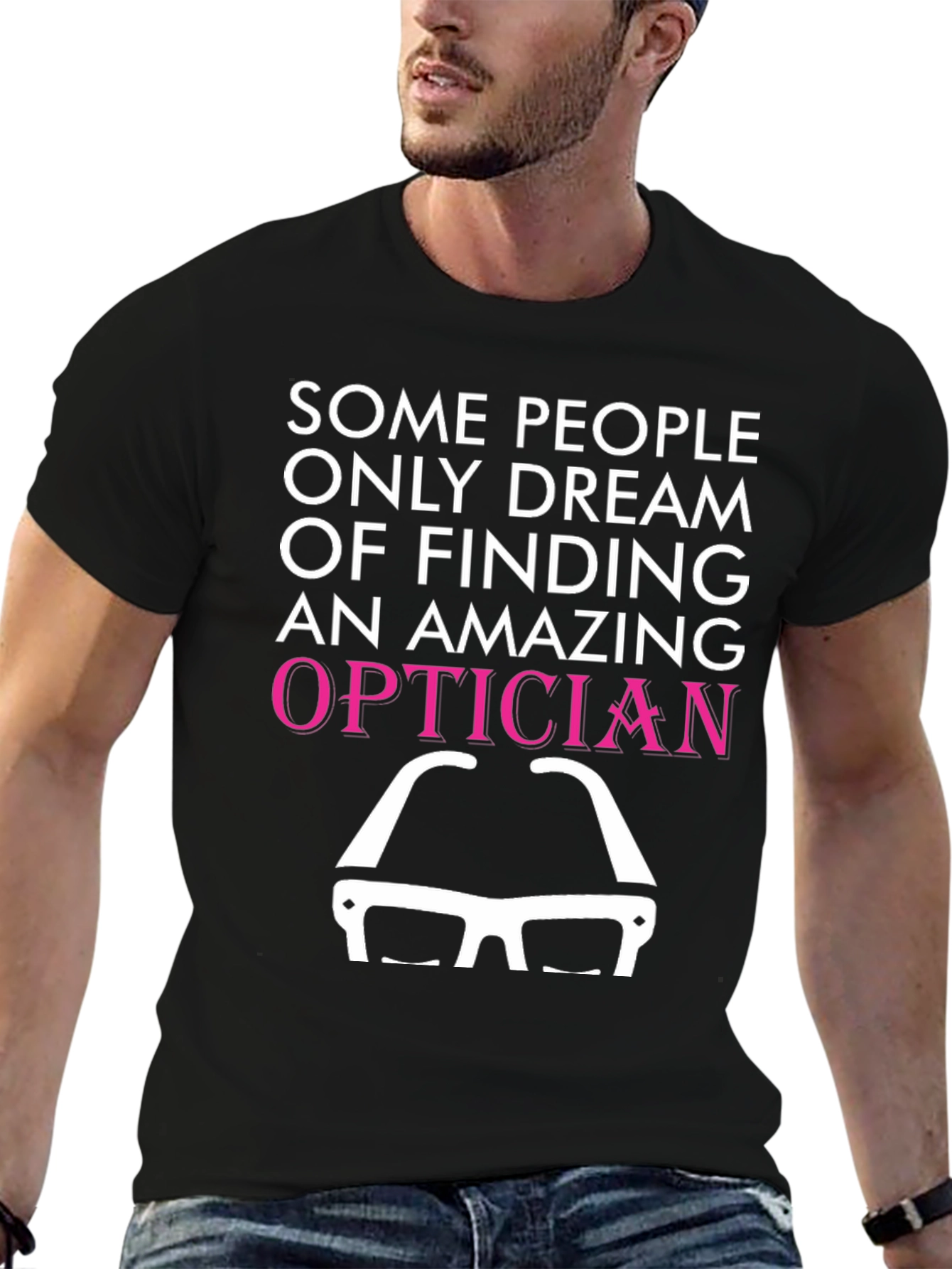 Black Amazing Optician T-Shirt, Funny Eye Doctor Gift view 6