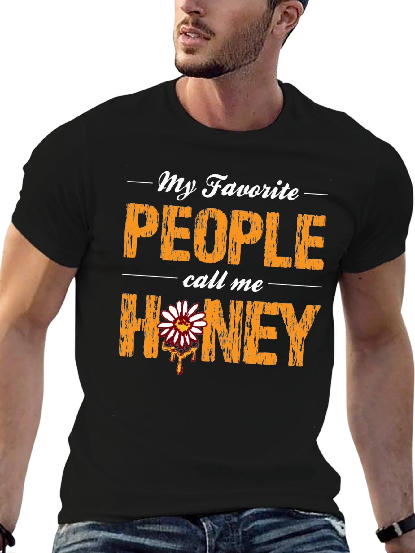 Black My Favorite People Call Me Honey T-Shirt view 6
