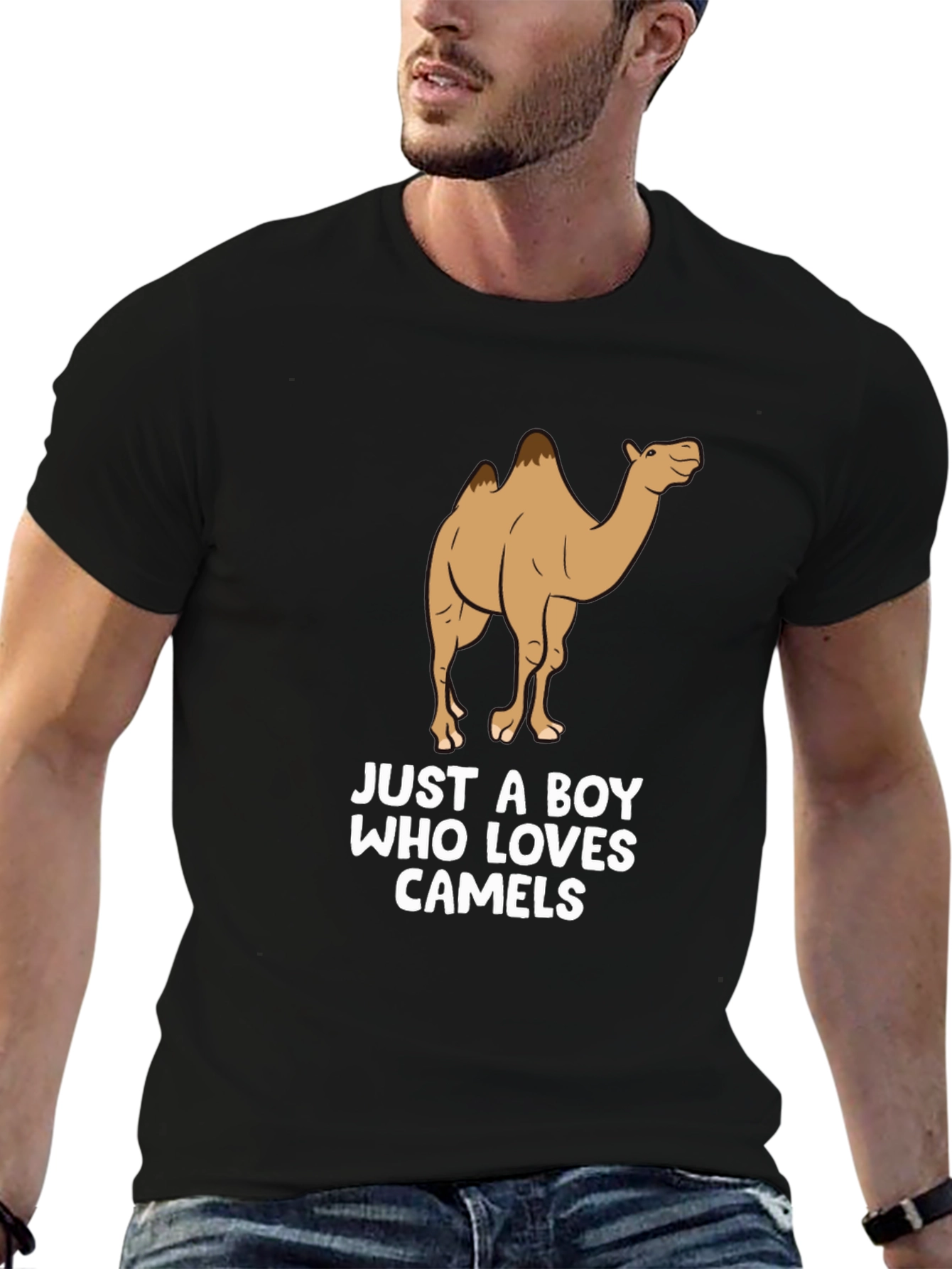 Black Camel Lover T-Shirt -  Men's Black Cotton Tee view 6