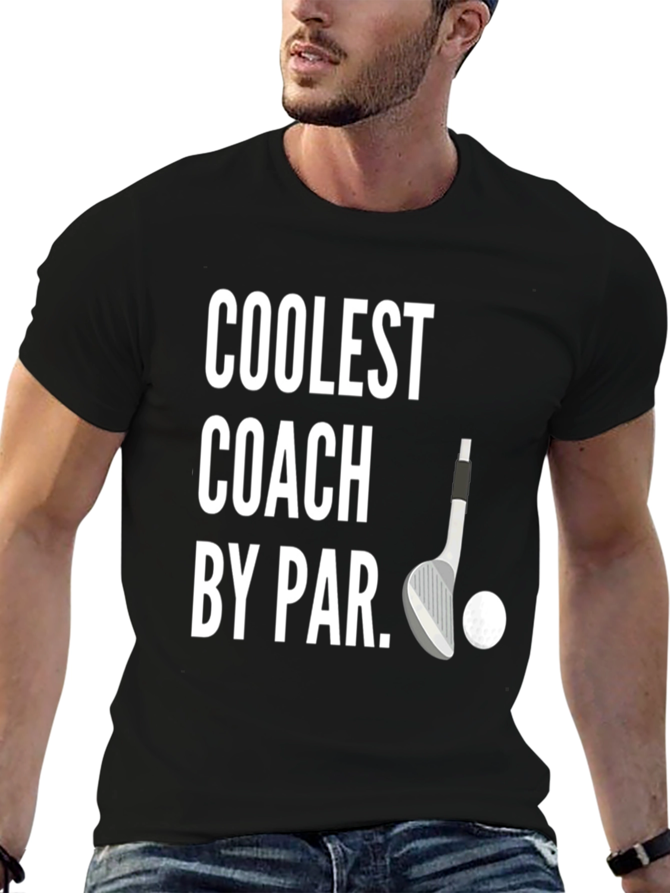 Black Coolest Coach By Par Golf T-Shirt view 6