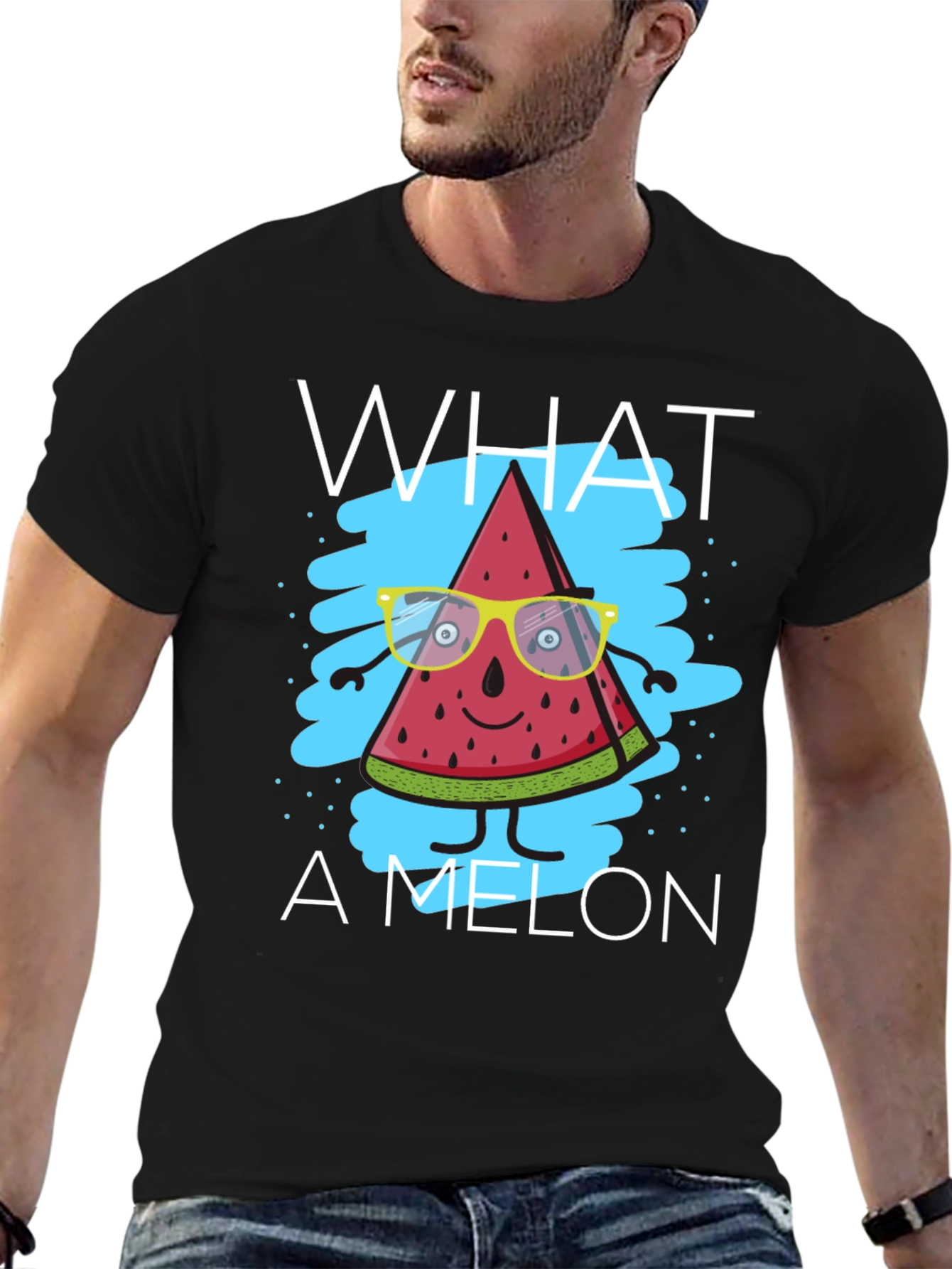 Black What A Melon Graphic T-Shirt view 6