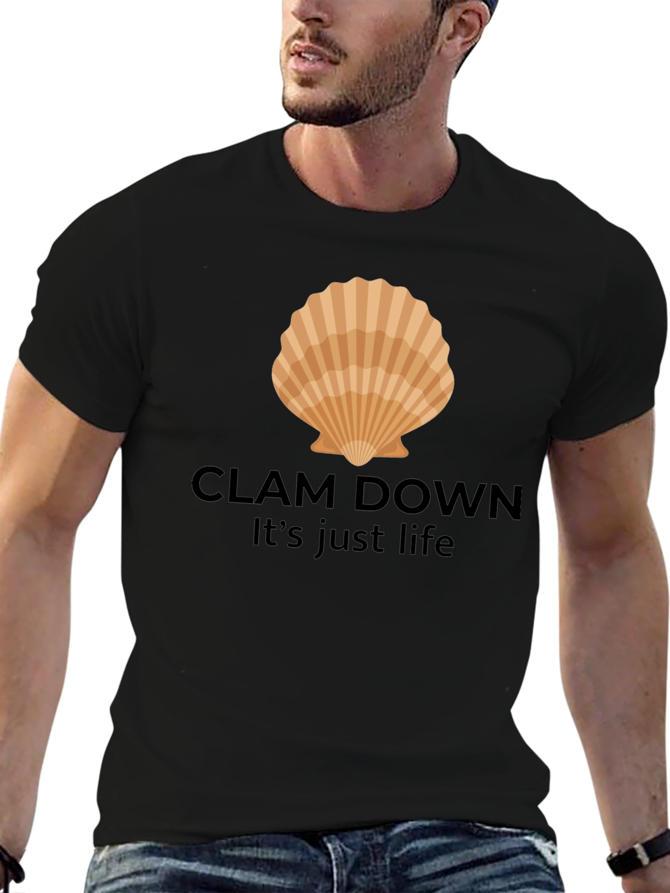 Black Clam Down Graphic T-Shirt view 6