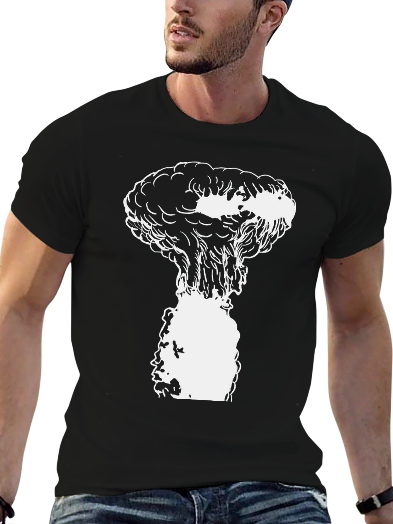 Black Mushroom Cloud Graphic Tee - Black view 6