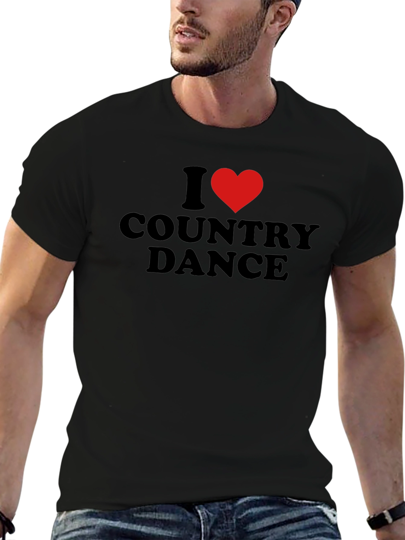 Black I Heart Country Dance Black T-Shirt view 6