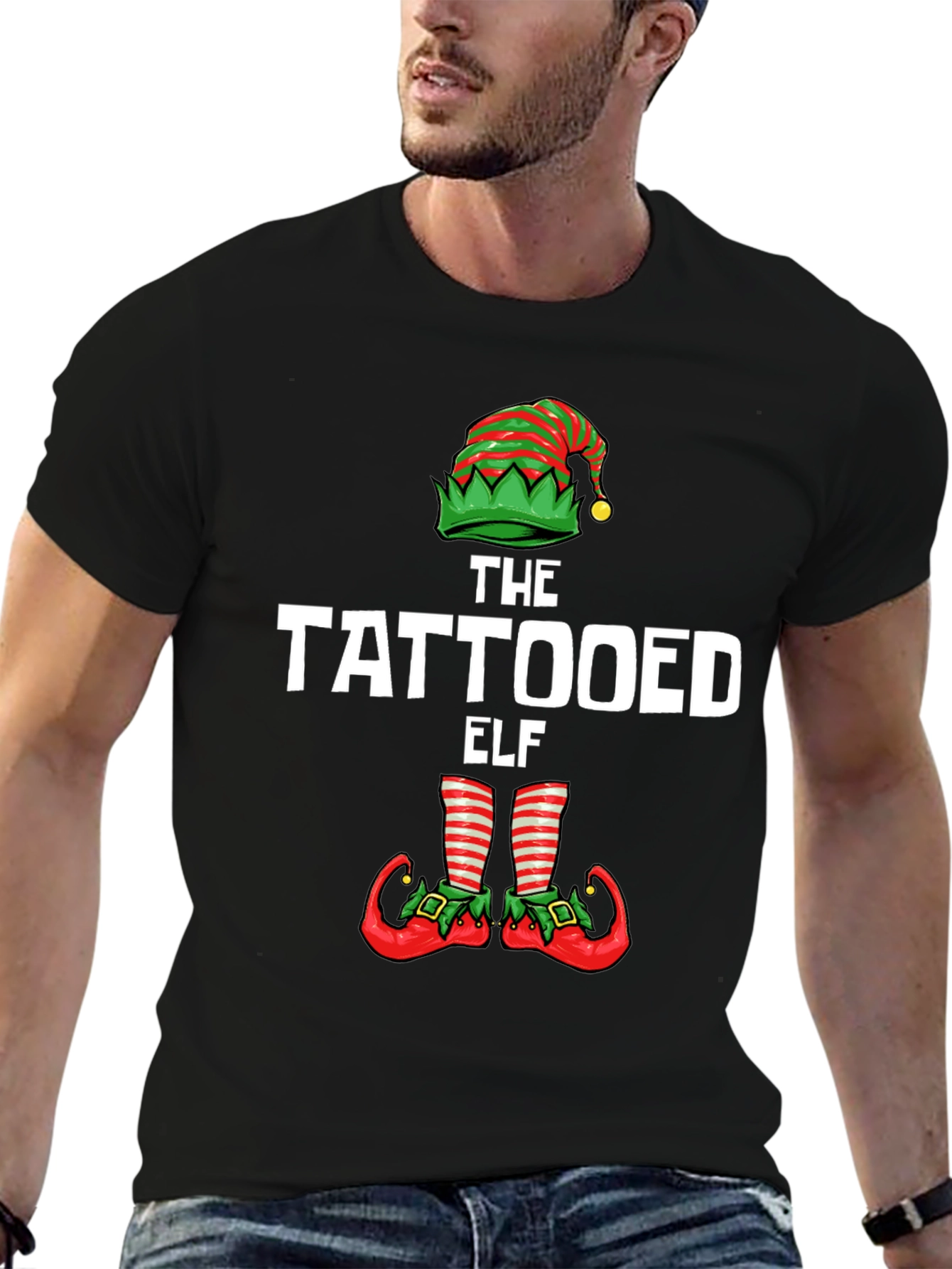Black The Tattooed Elf Graphic T-Shirt view 6