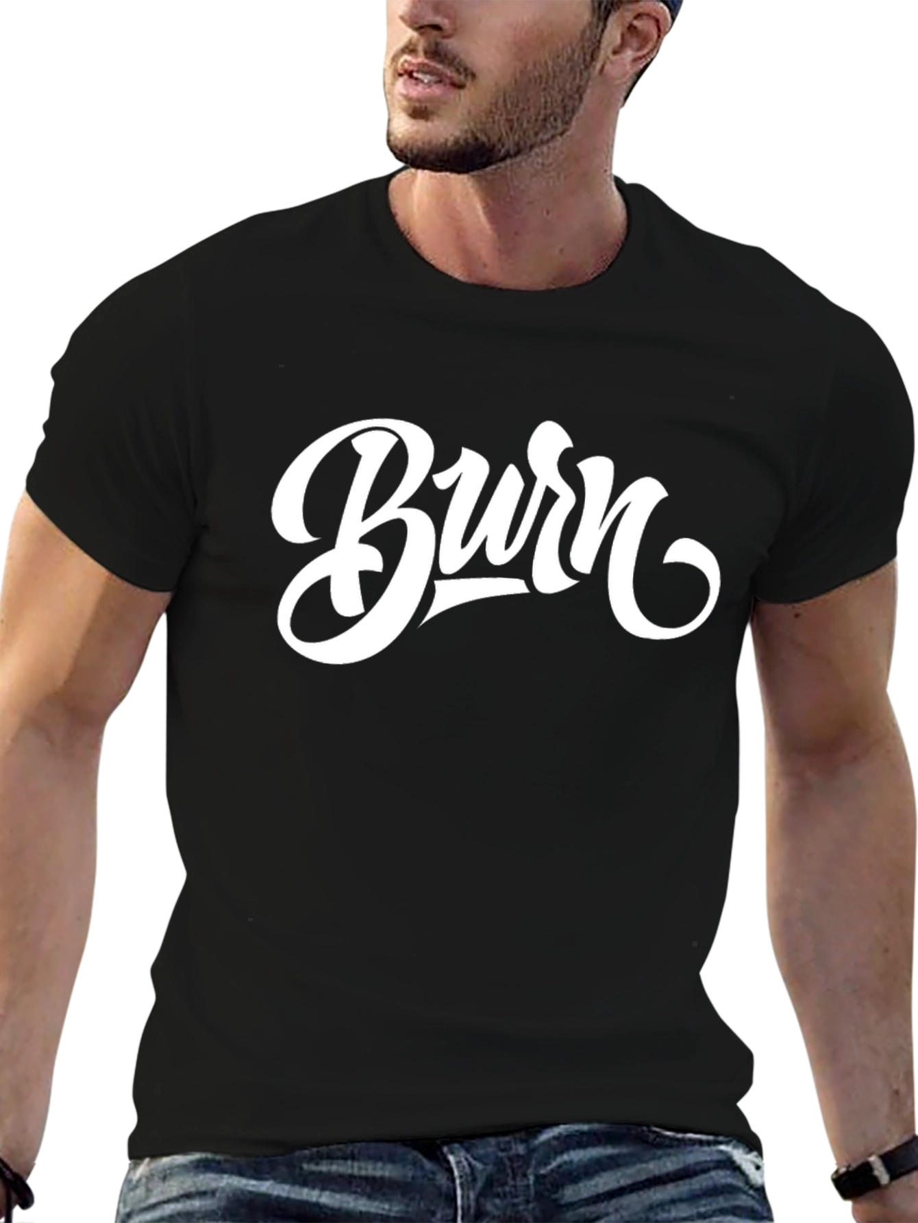 Black Burn Graphic Tee - Stylish Black T-Shirt view 6