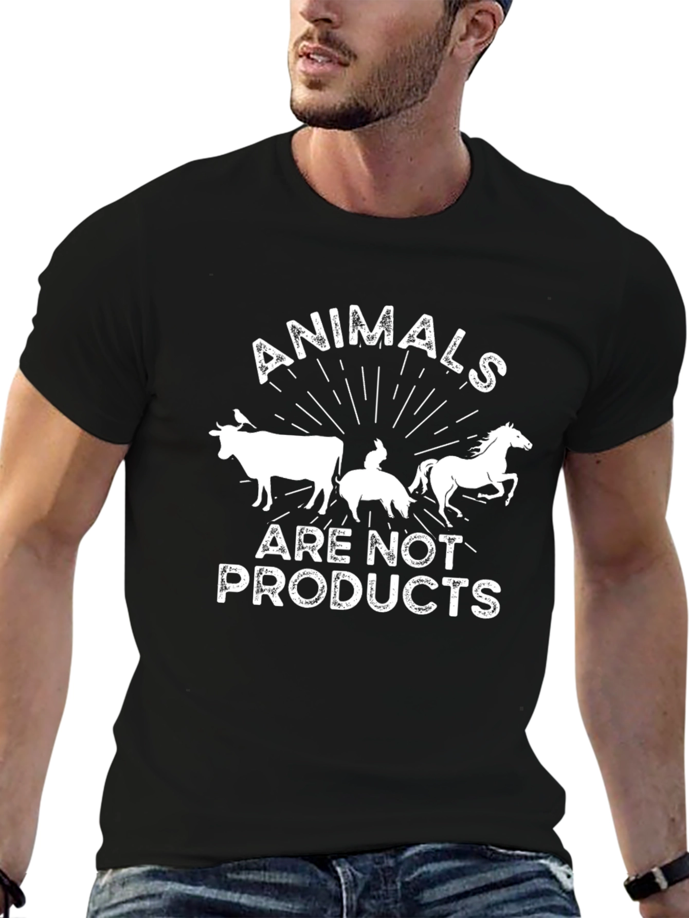 Black Animals Are Not Products Graphic Tee view 6