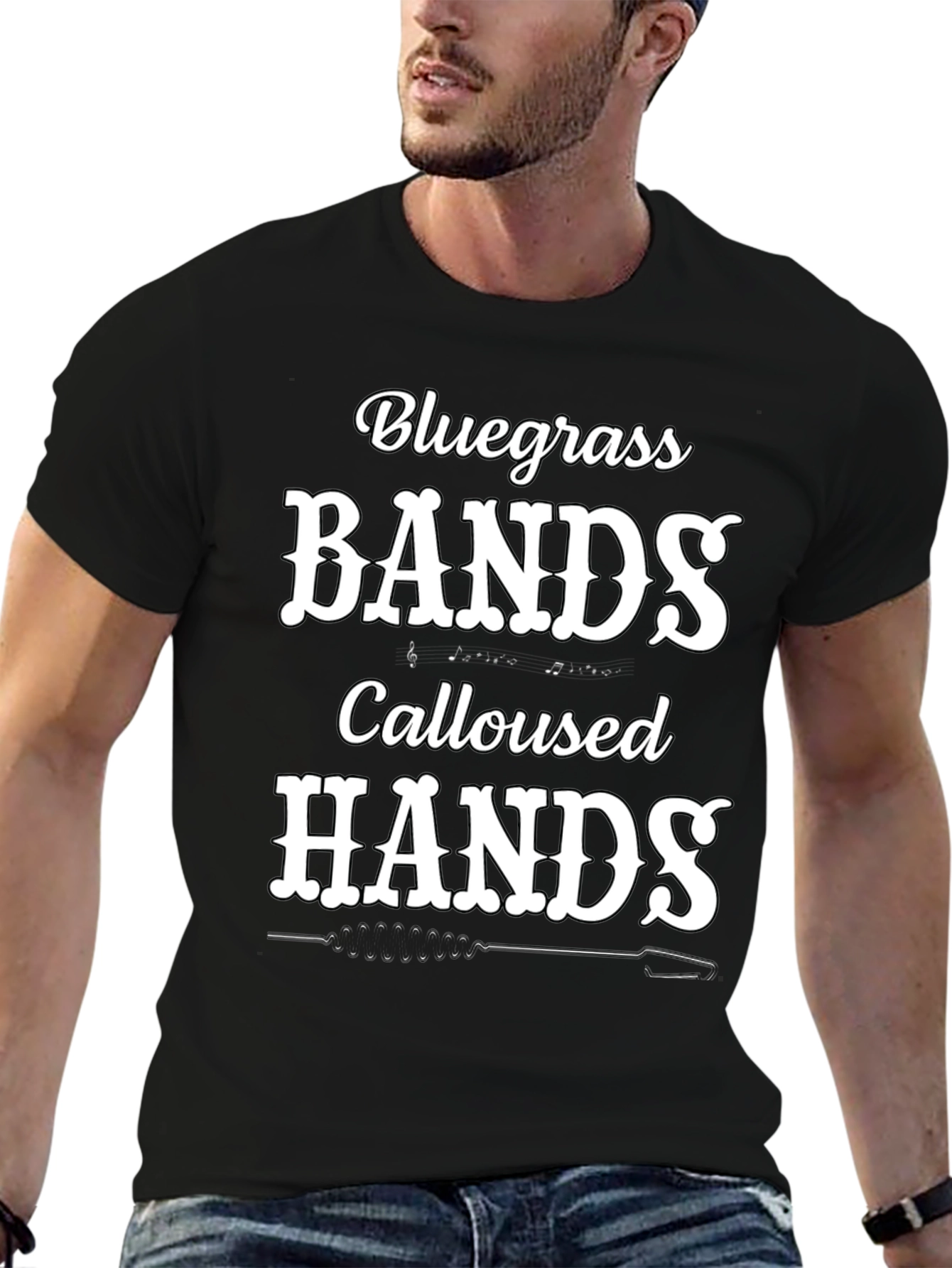 Black Bluegrass Bands Calloused Hands Black T-Shirt view 6