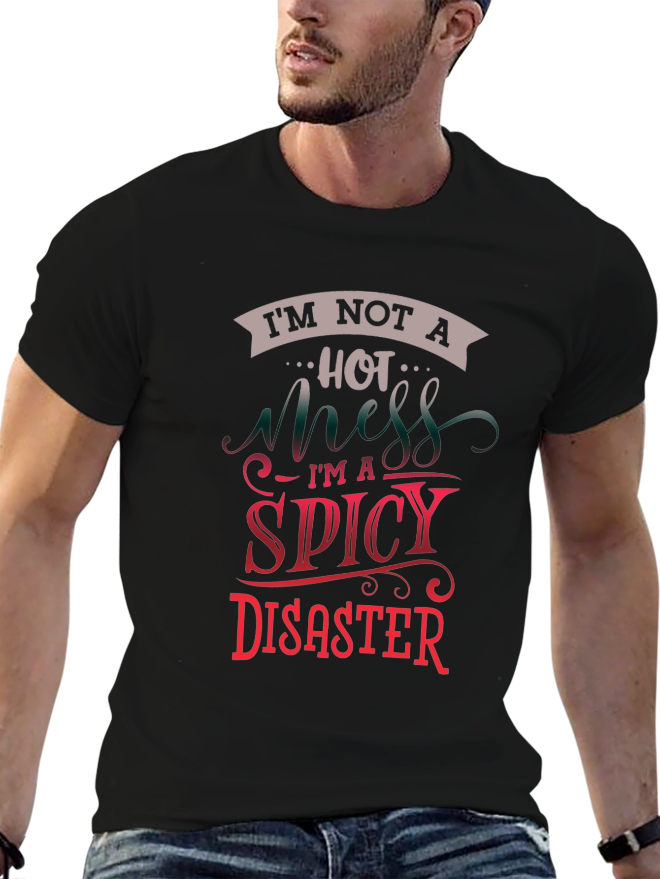 Black I'm Not a Hot Mess T-Shirt view 6