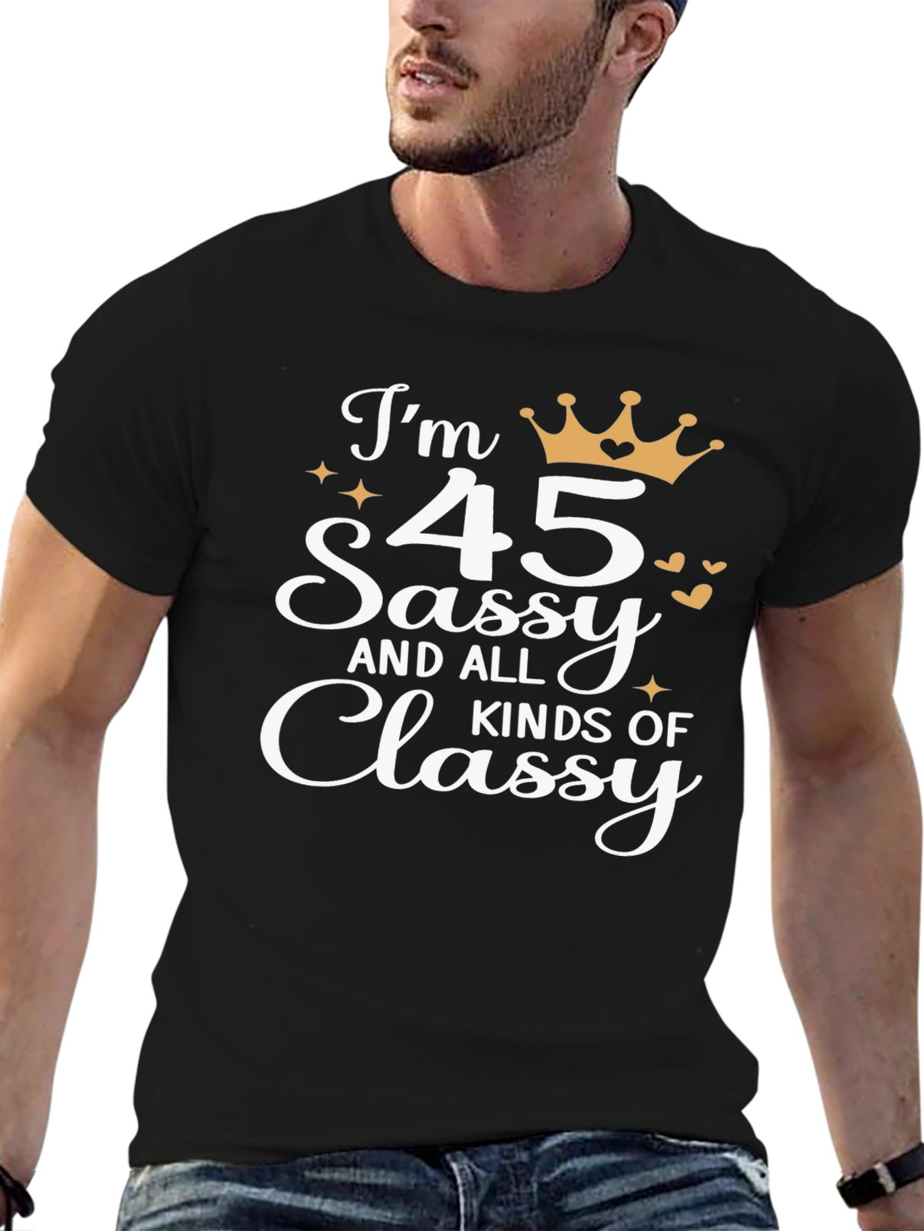 Black Sassy & Classy 45th Birthday Graphic Tee view 6