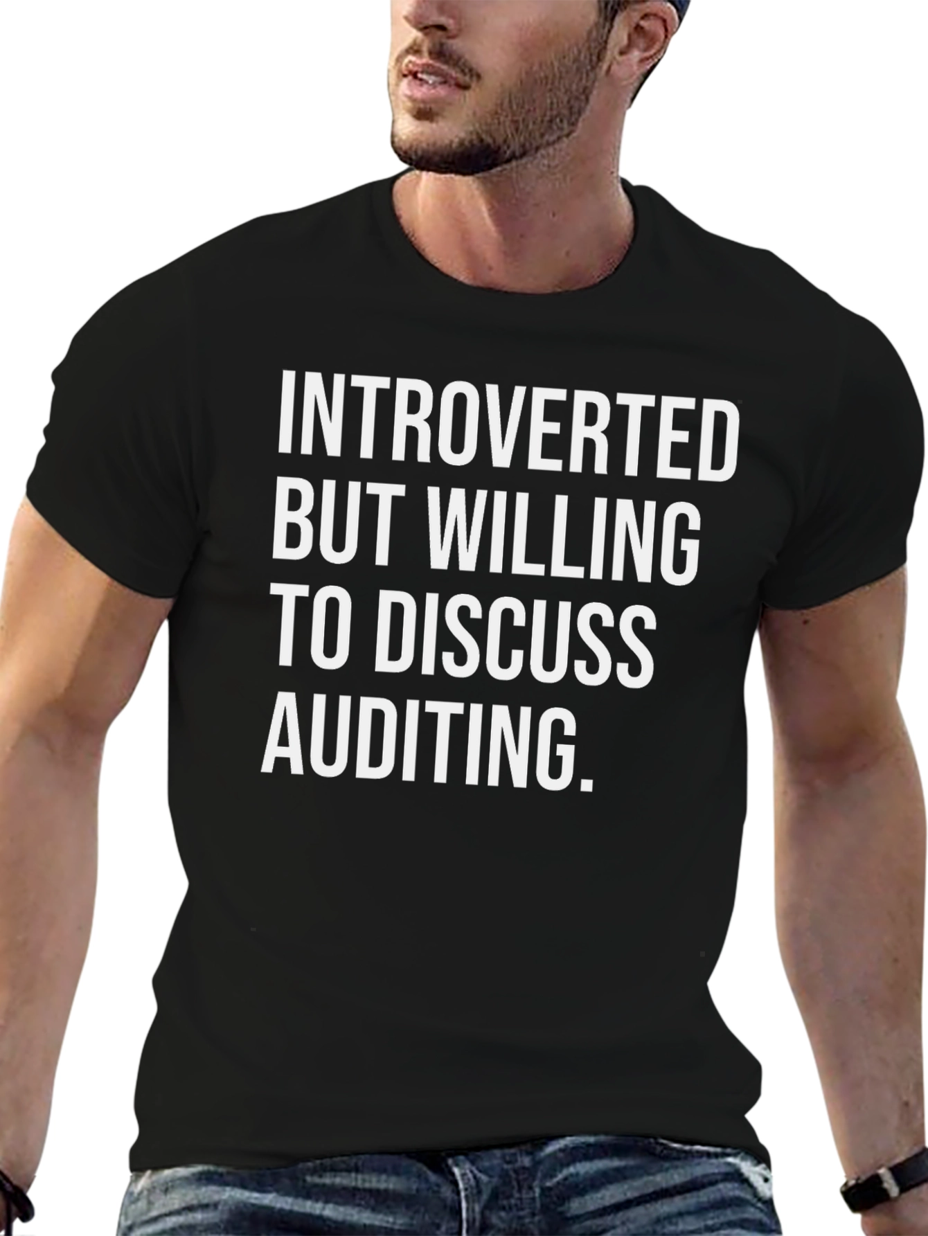 Black Introverted Auditing T-Shirt view 6