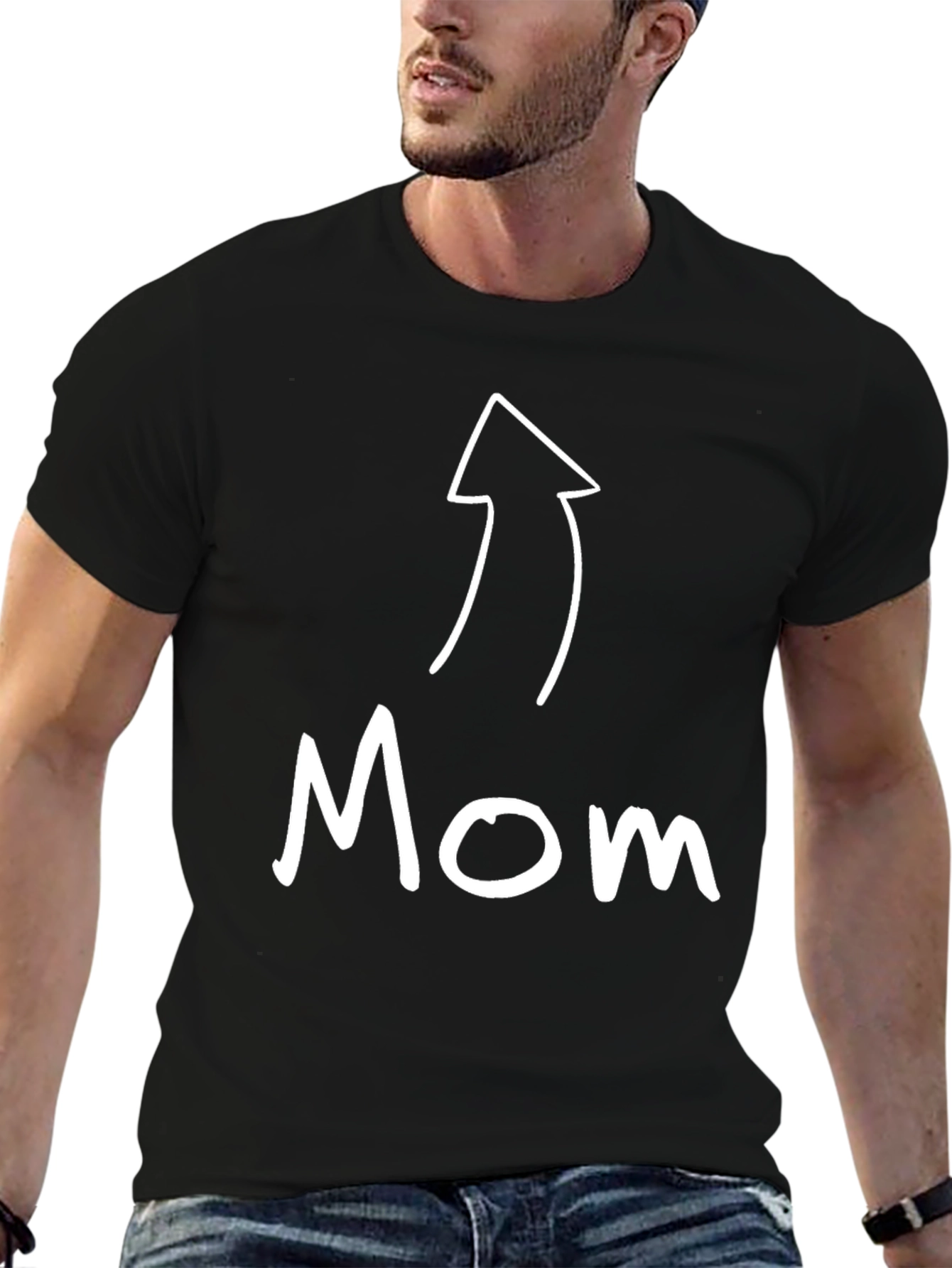 Black Funny 'Mom' Arrow T-Shirt view 6